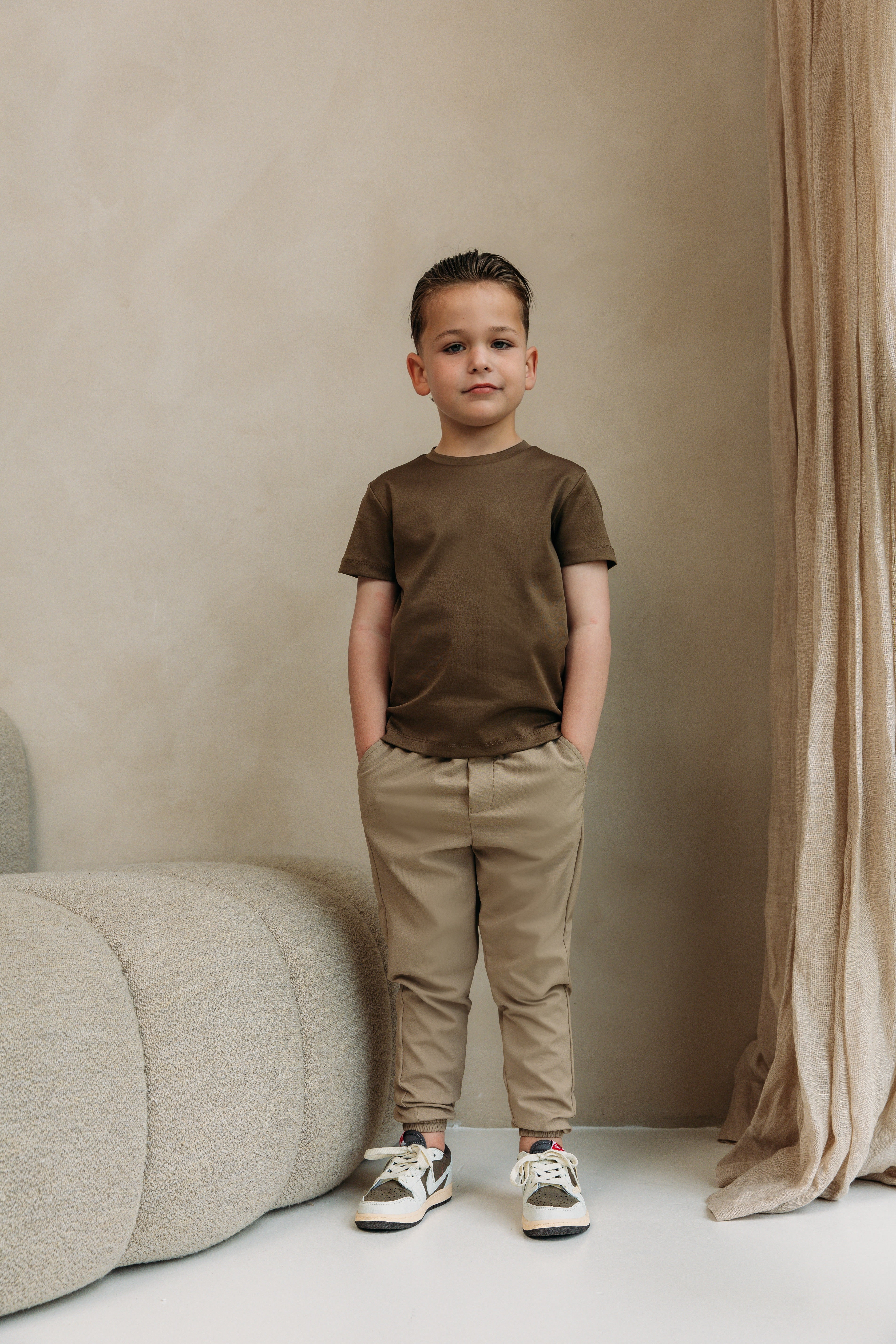Double Mercerized Glans T-shirt - Desert Brown
