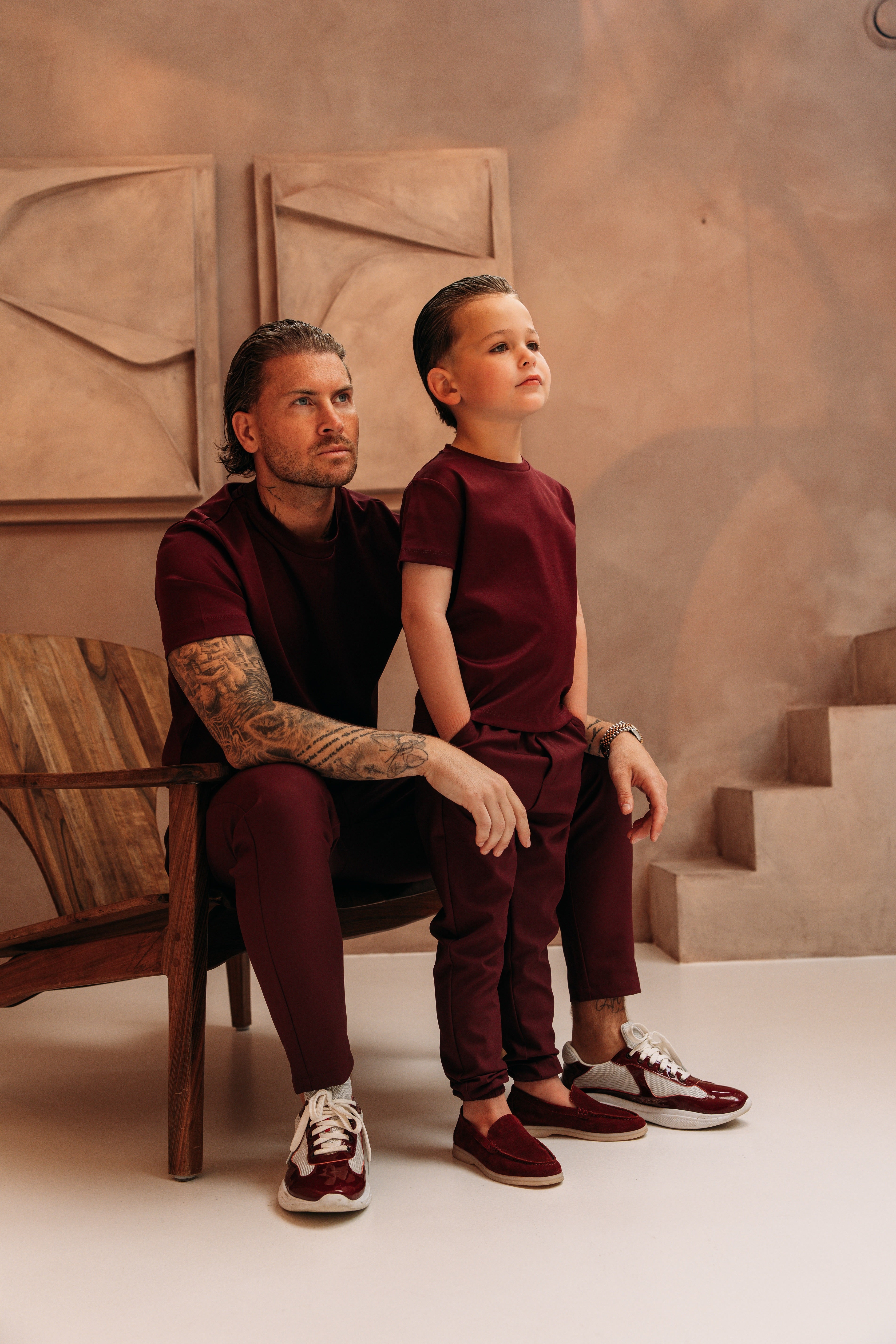 Double Mercerized Glans T-shirt - Burgundy