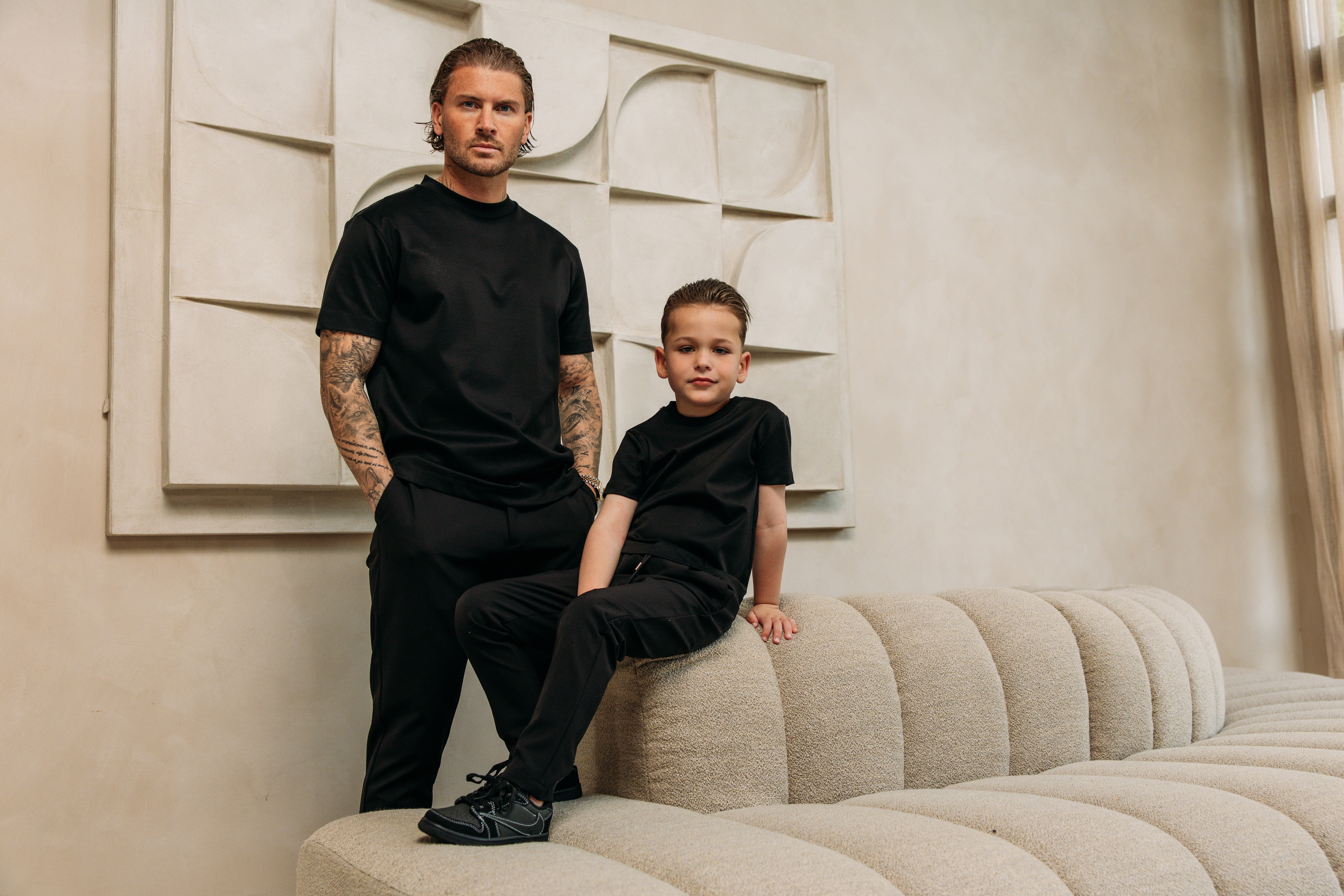 Double Mercerized Glans T-shirt - Black