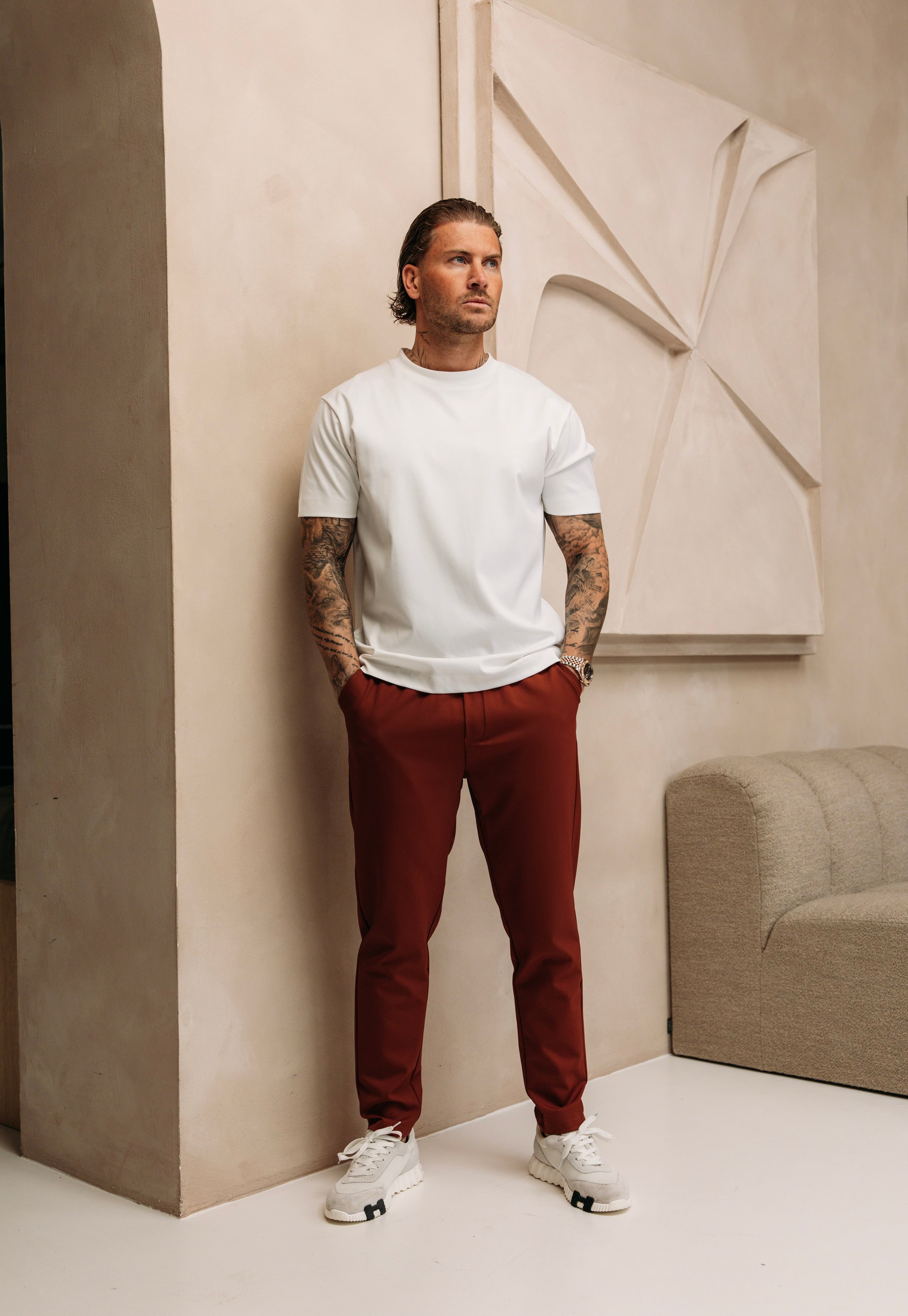 Heren - Double Mercerized T-shirt - White