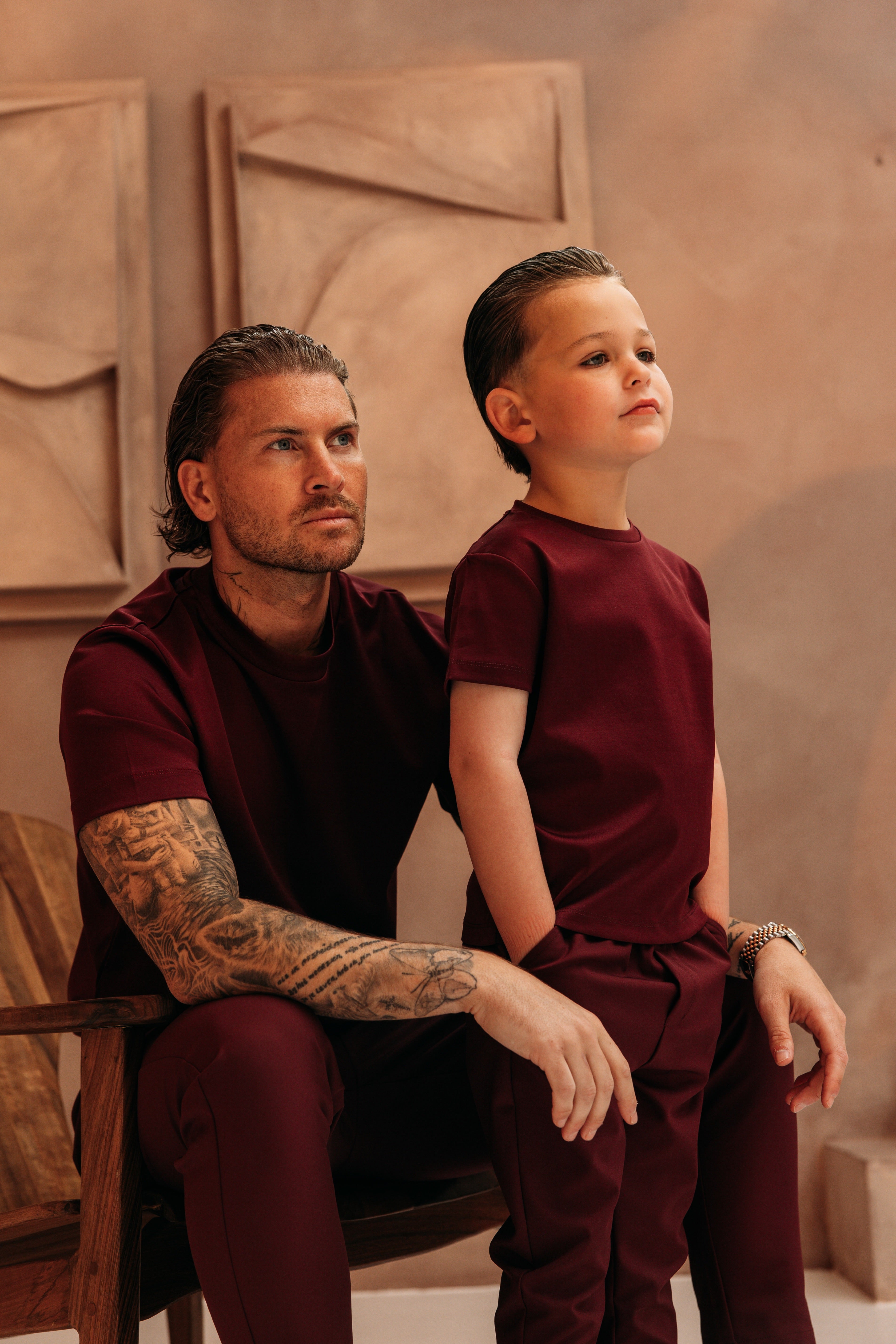 Double Mercerized Glans T-shirt - Burgundy