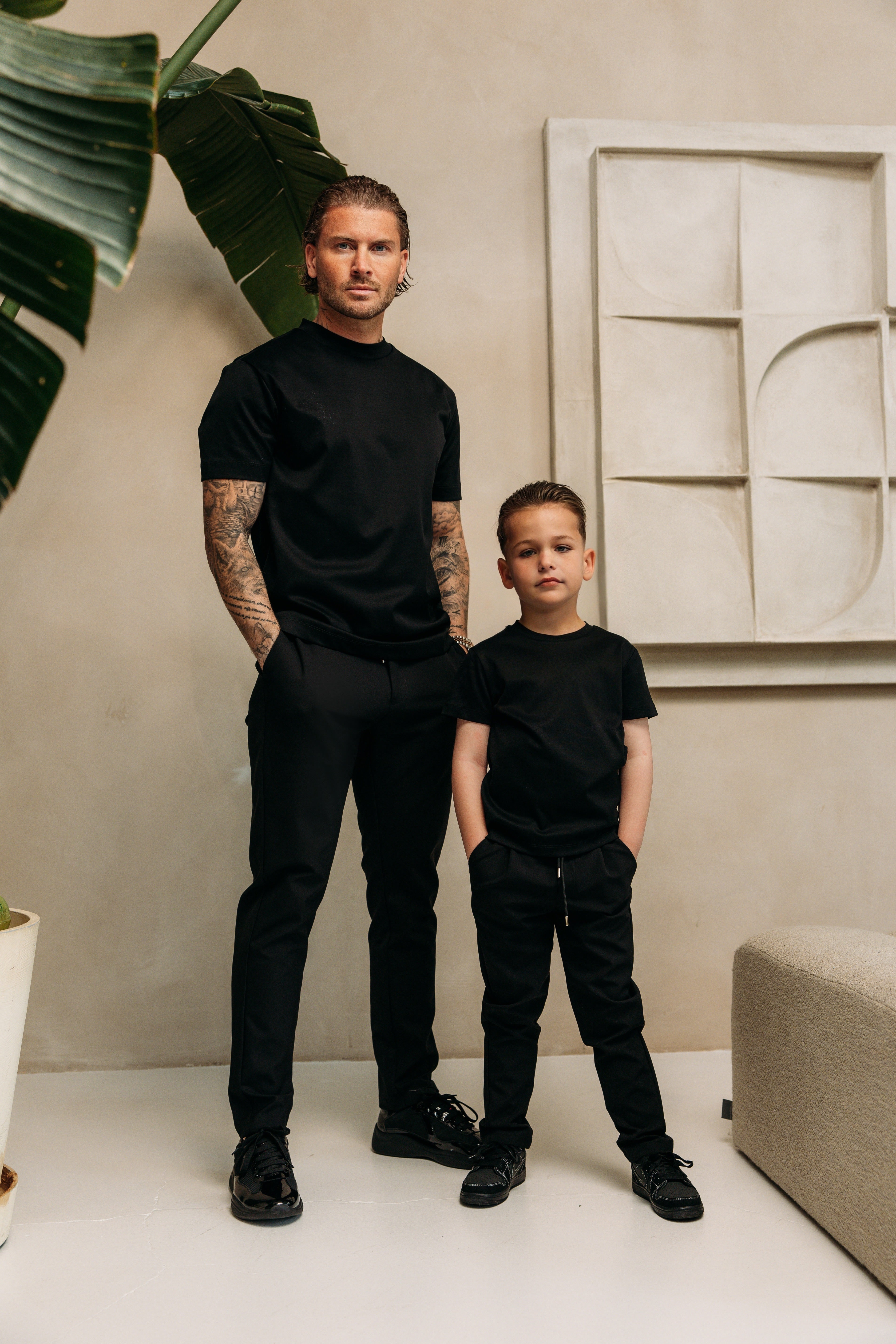 Double Mercerized Glans T-shirt - Black