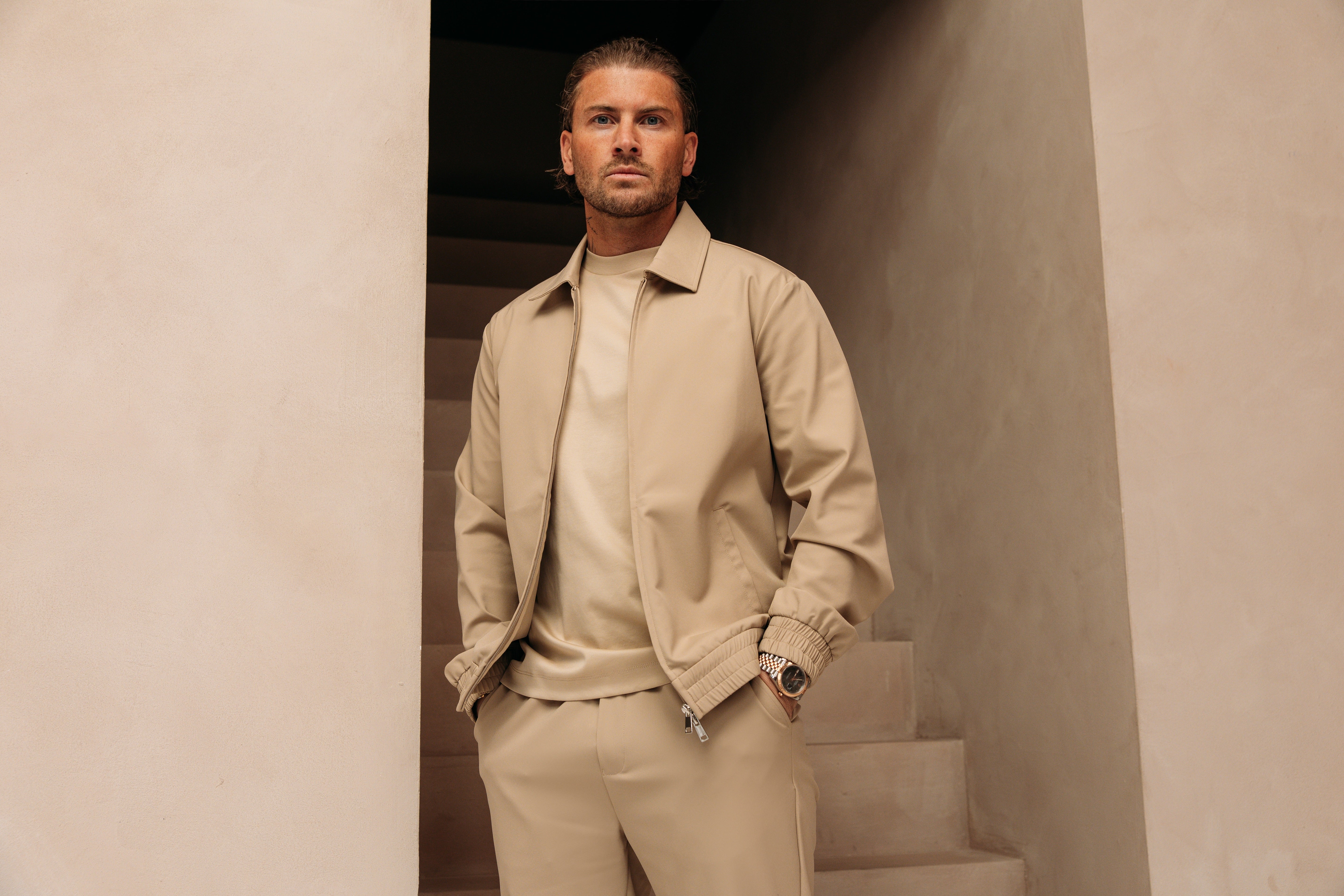 Heren - Premium Tech Suit - Beige