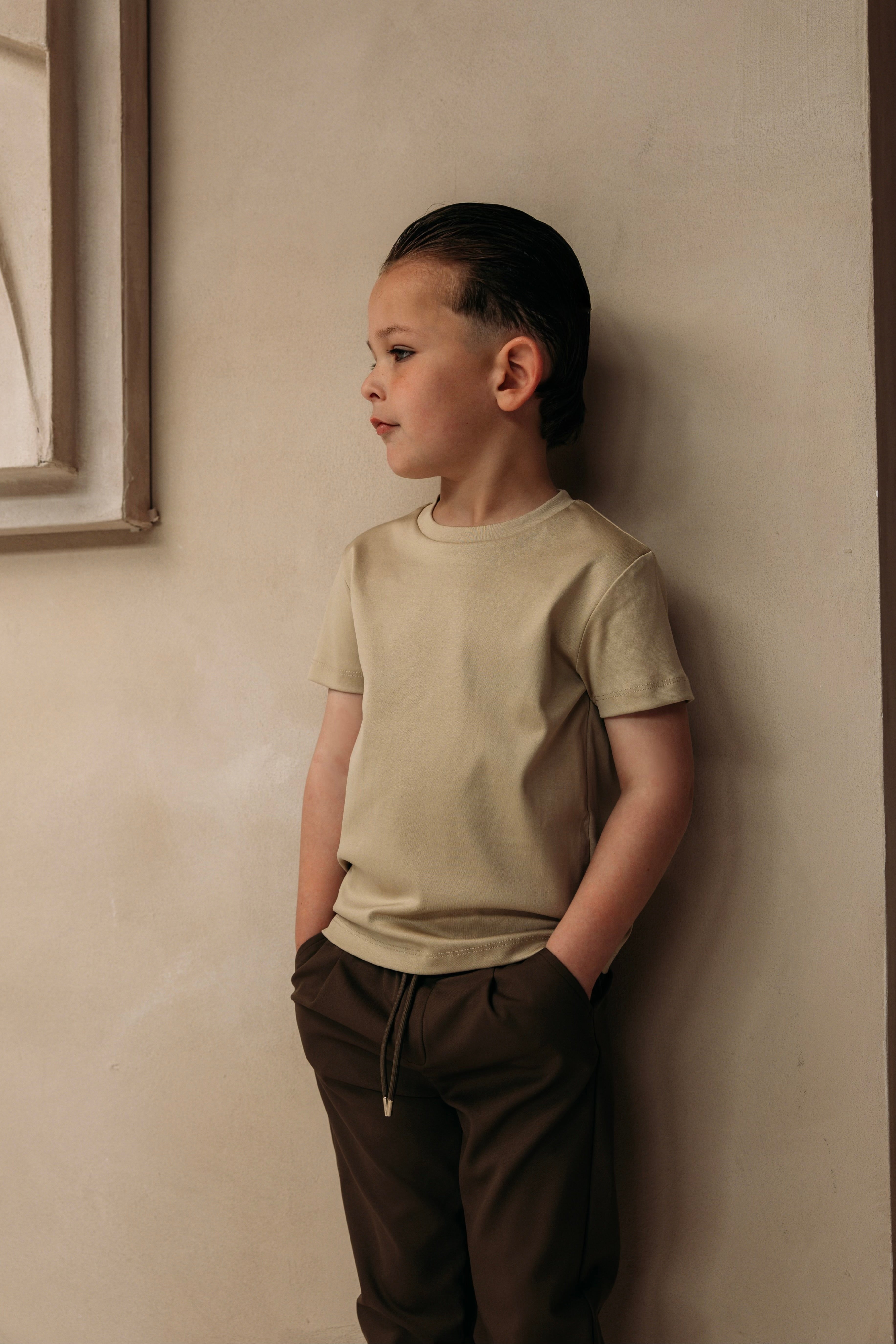 Double Mercerized Glans T-shirt - Champagne