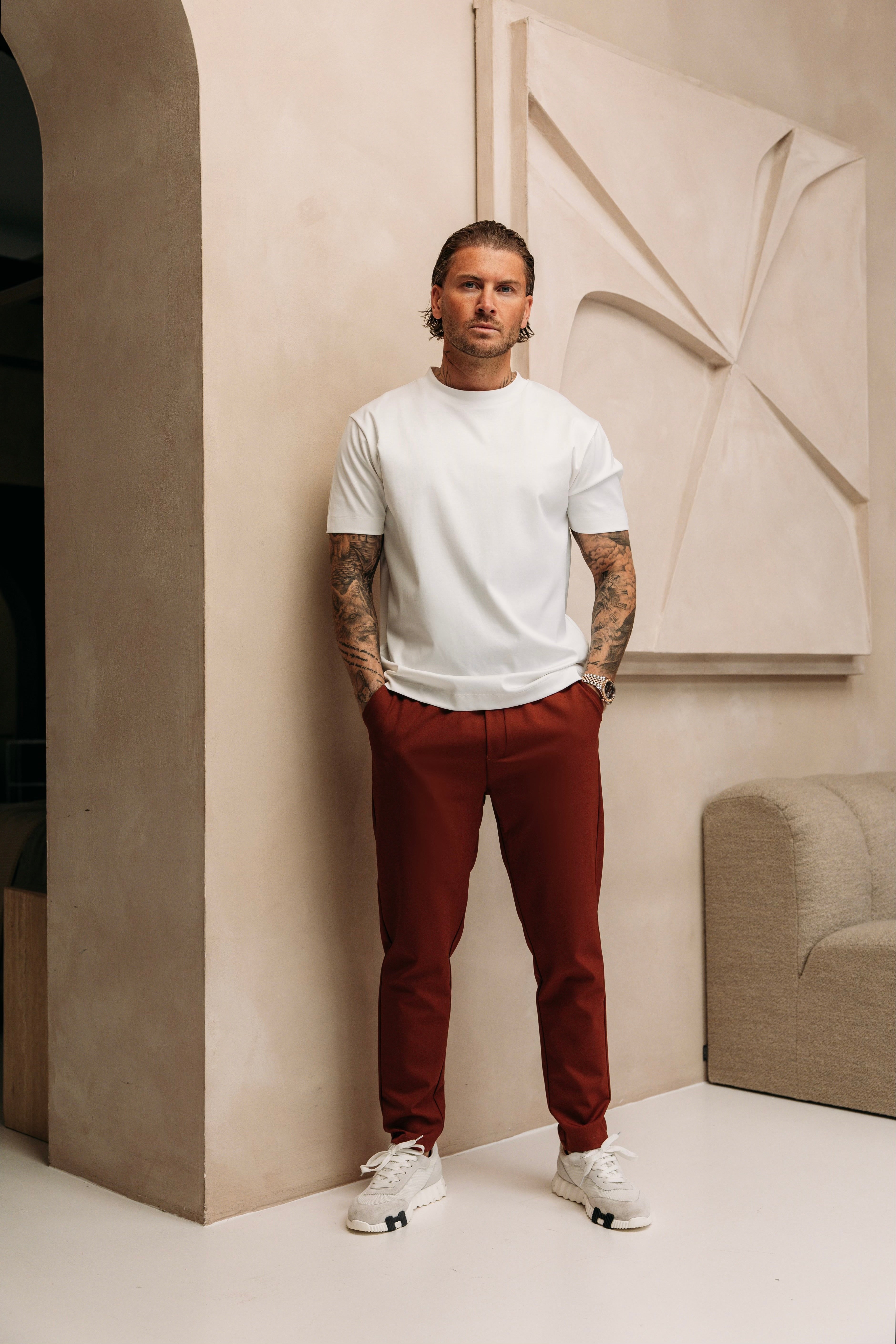 Heren - Double Mercerized T-shirt - White