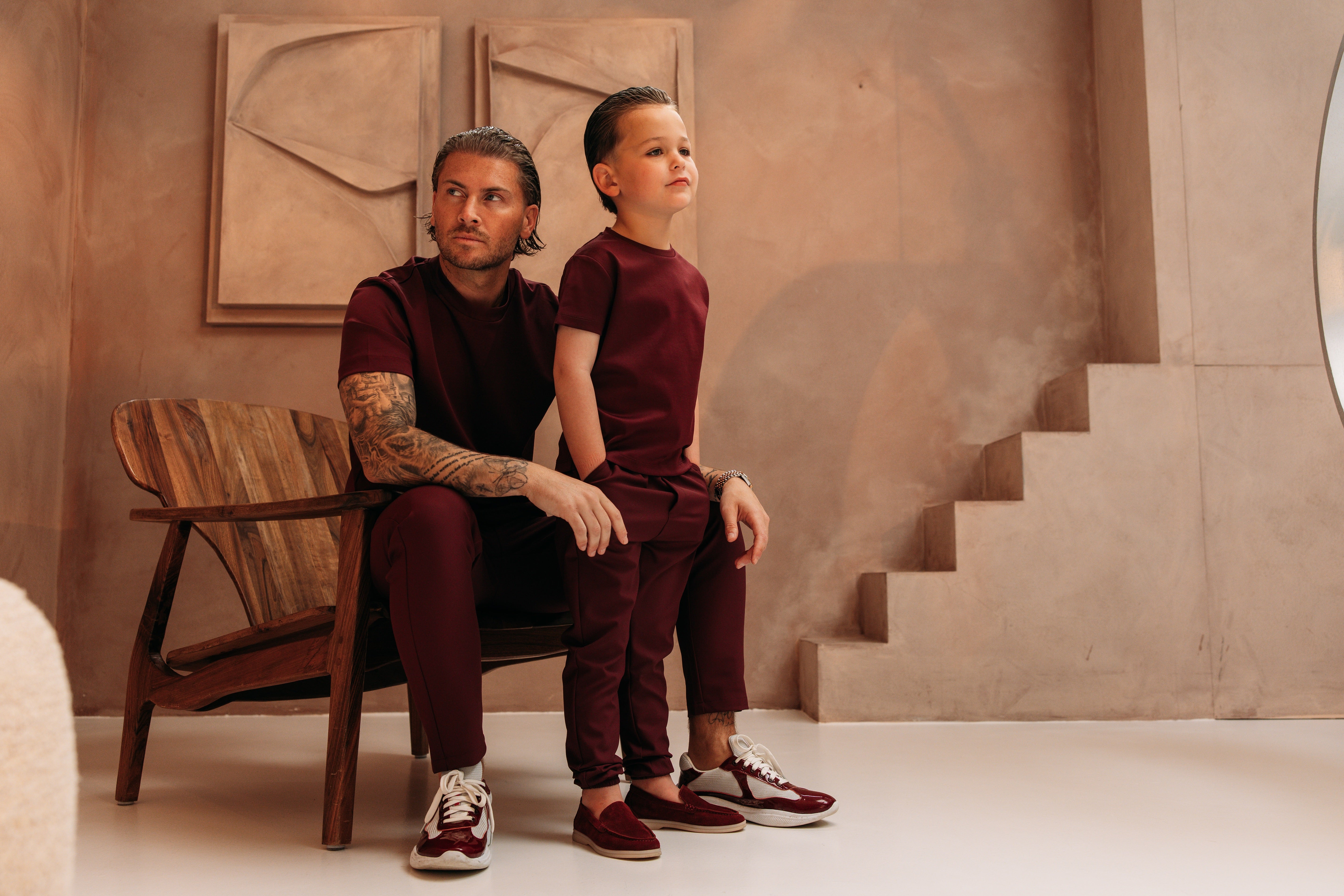 Double Mercerized Glans T-shirt - Burgundy