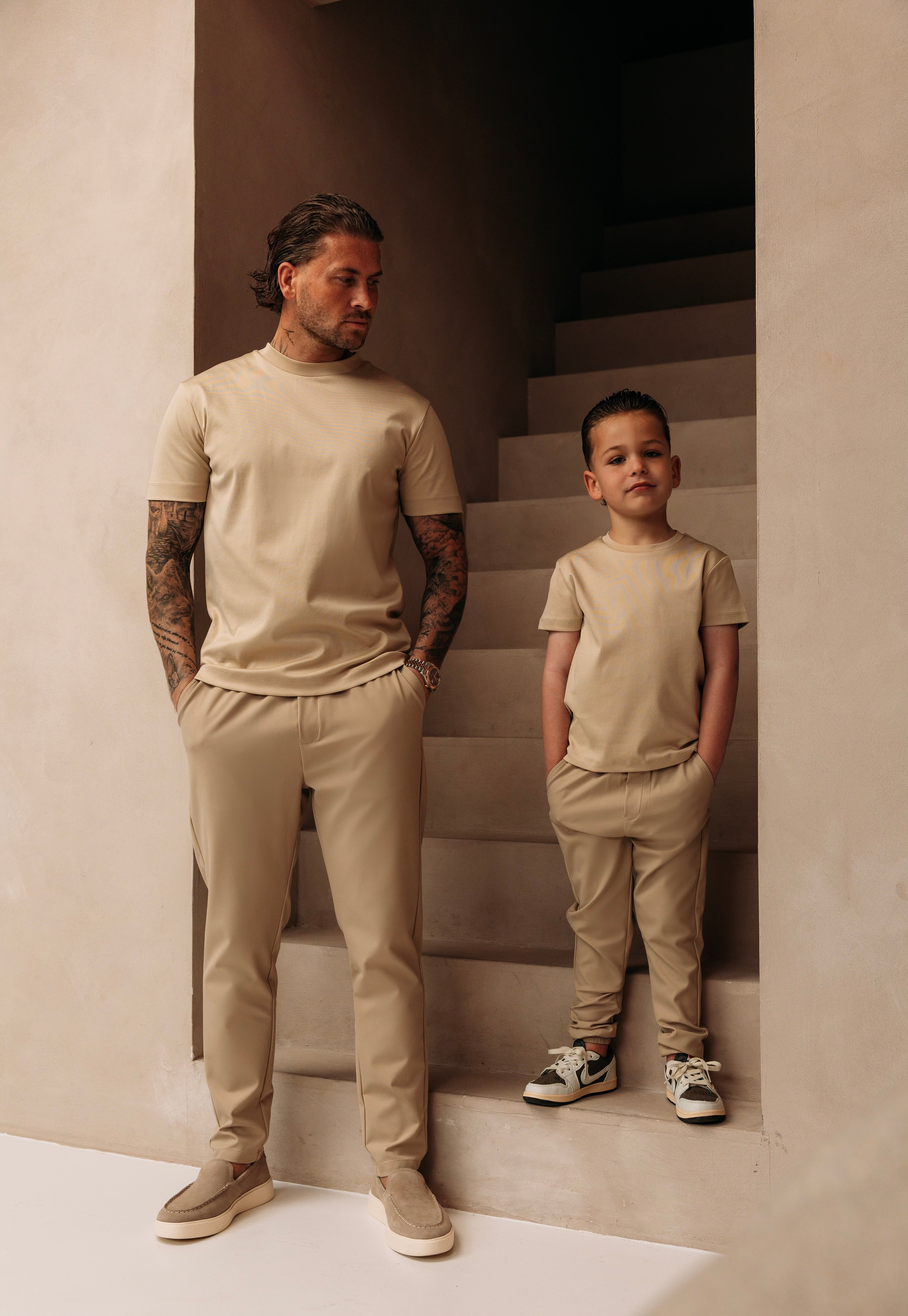 Heren - Double Mercerized T-shirt - Beige