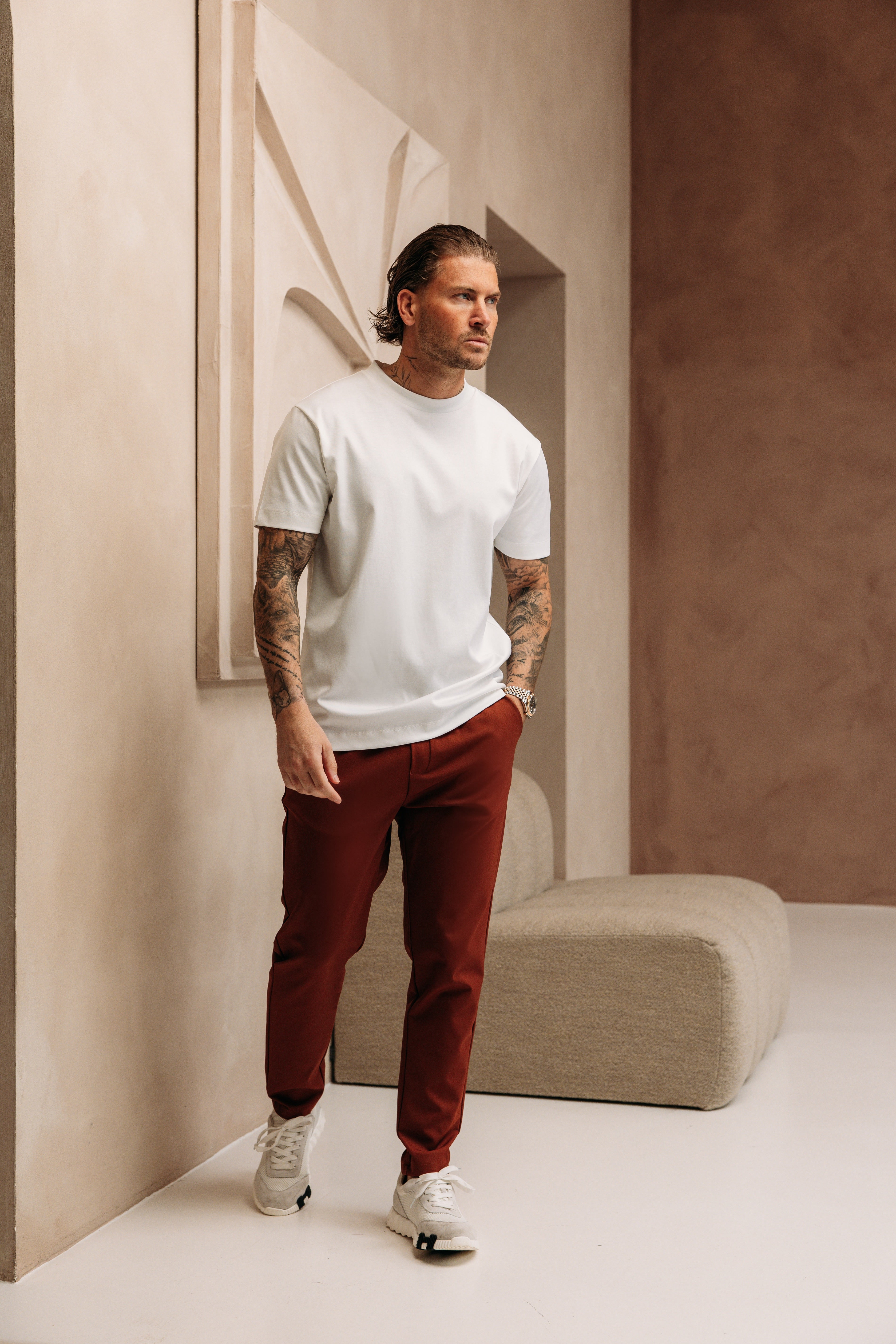 Heren - Double Mercerized T-shirt - White