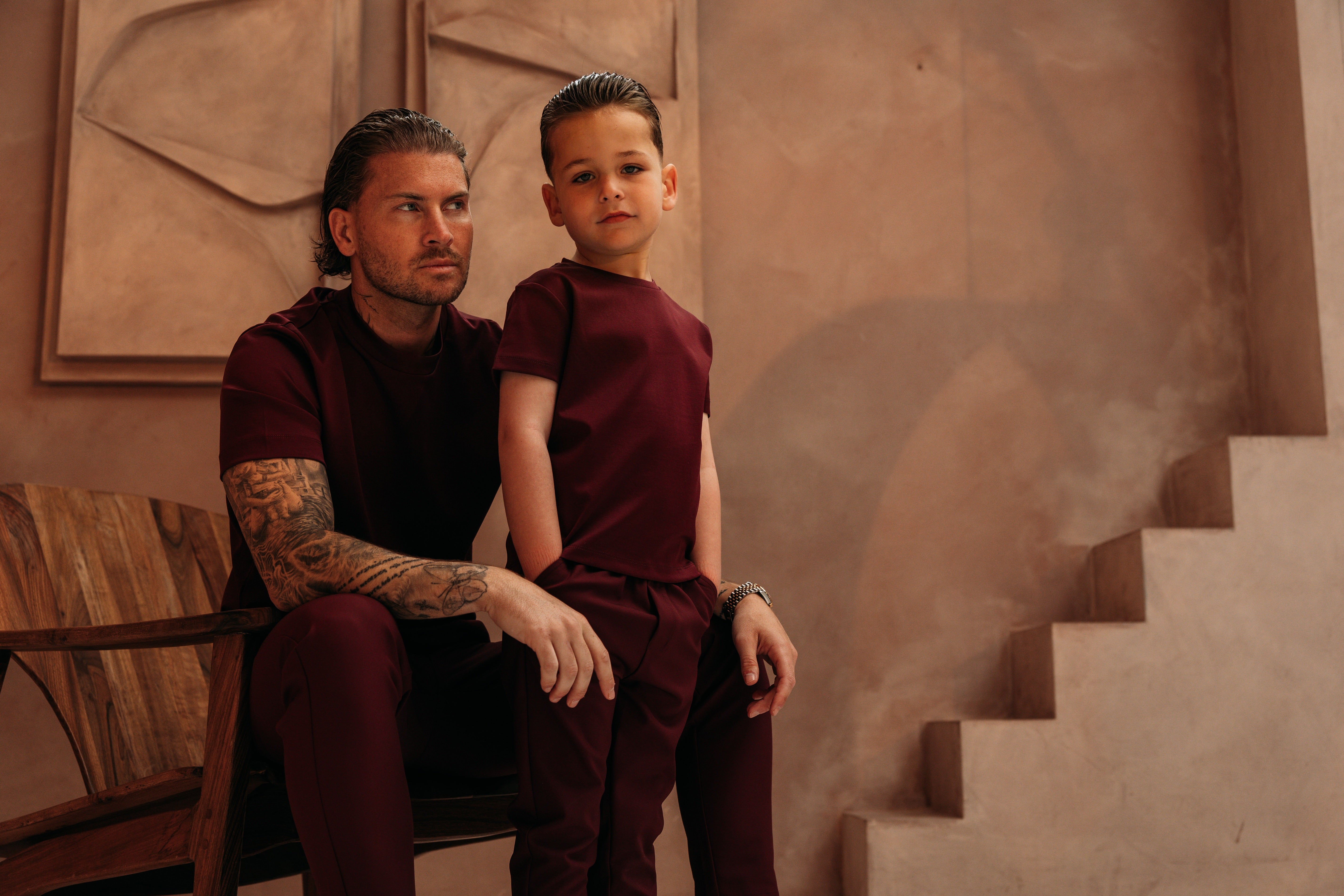 Double Mercerized Glans T-shirt - Burgundy