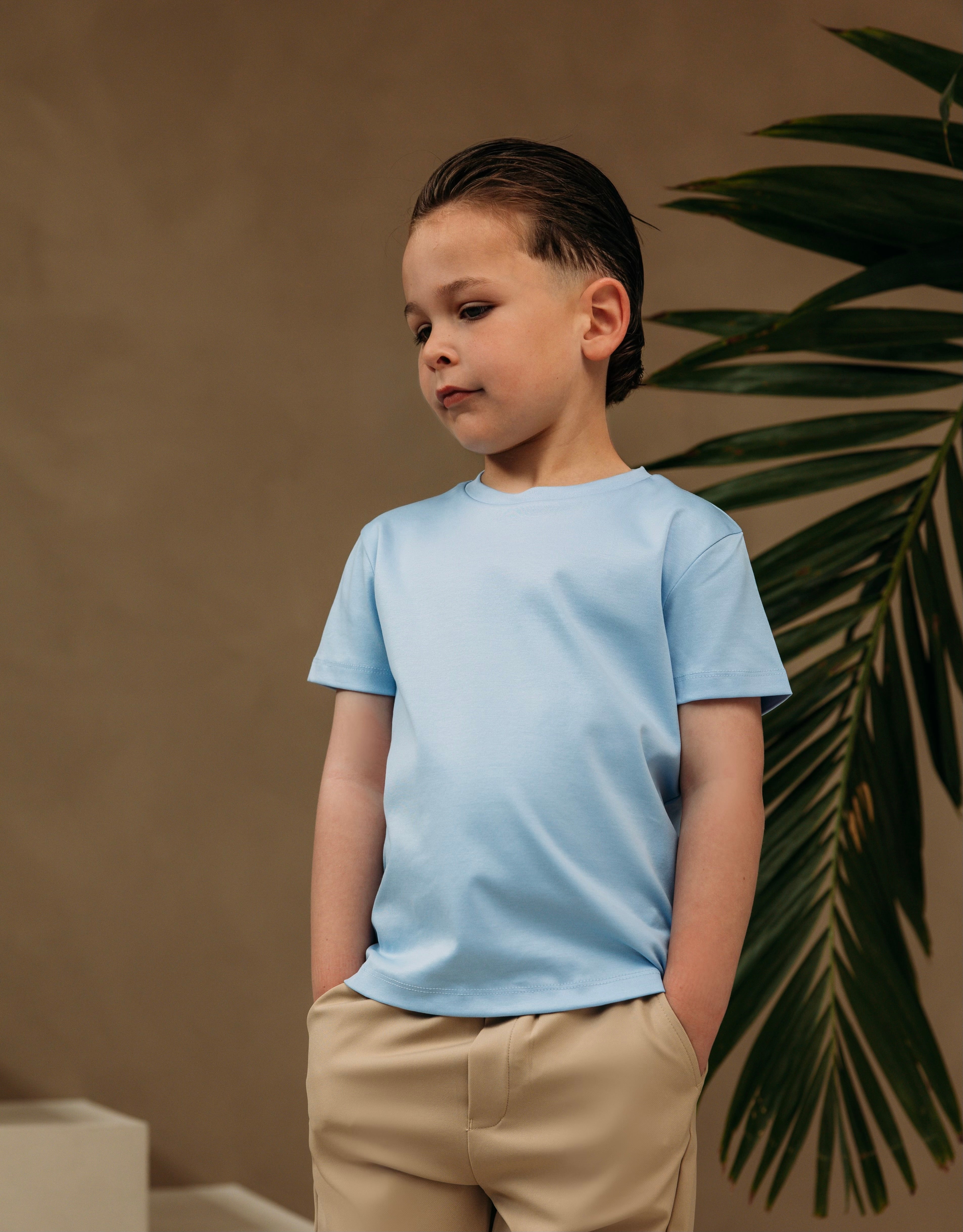 Double Mercerized Glans T-shirt - SkyBlue