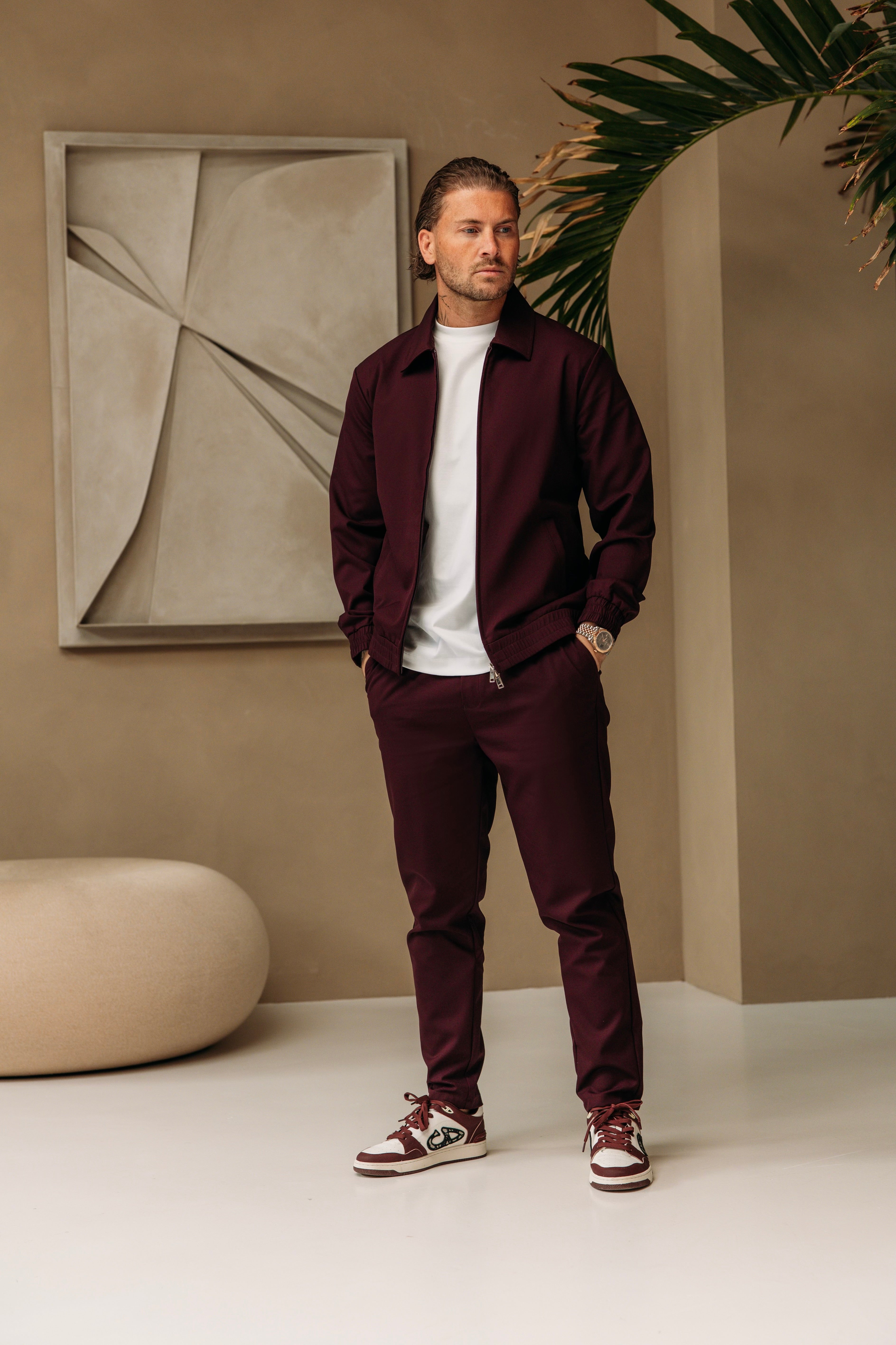Heren - Premium Tech Suit - Aubergine