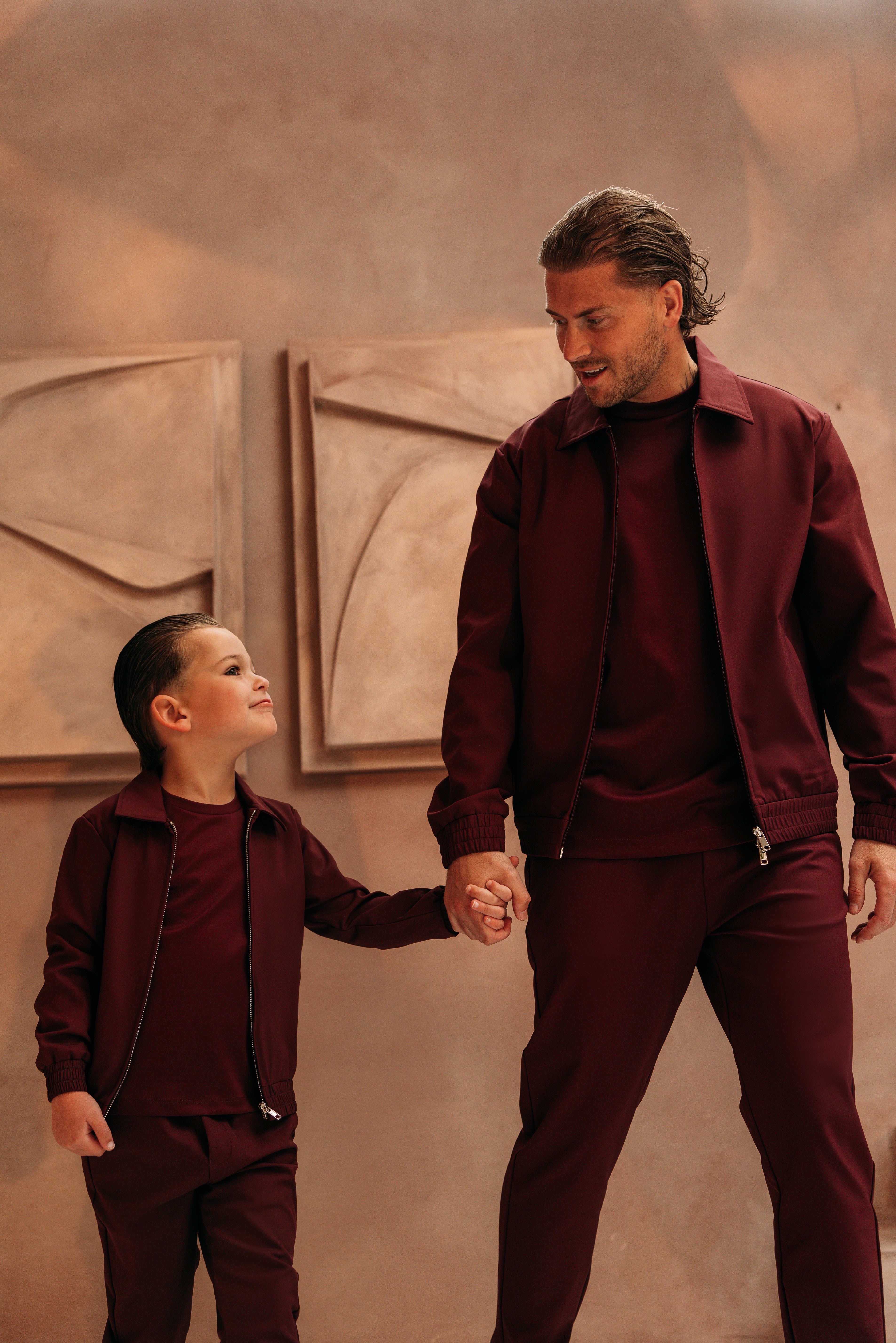 Heren - Premium Tech Suit - Burgundy