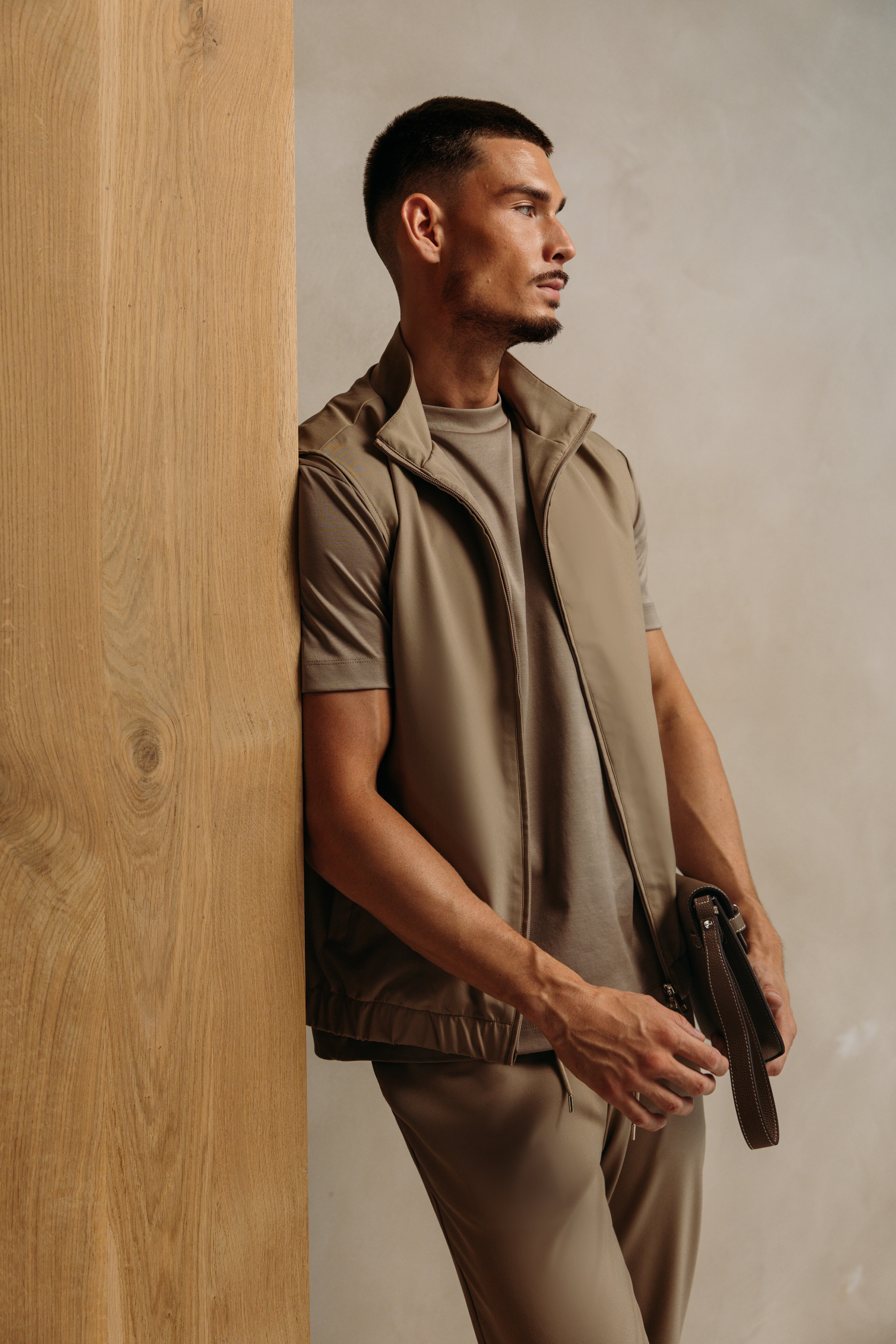 HEREN - Premium Tech Gilet – Taupe
