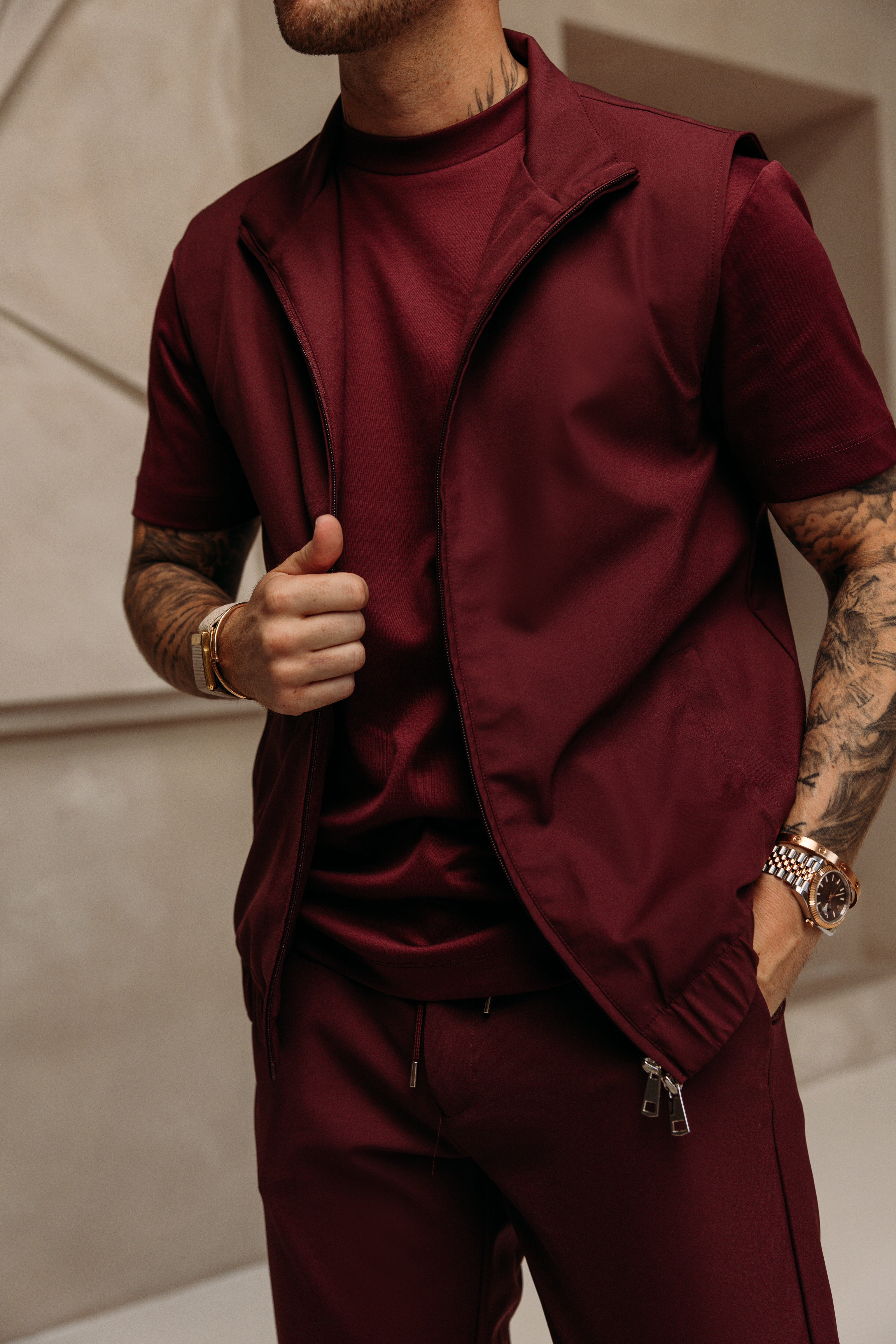 HEREN - Premium Tech Gilet – Bordeaux