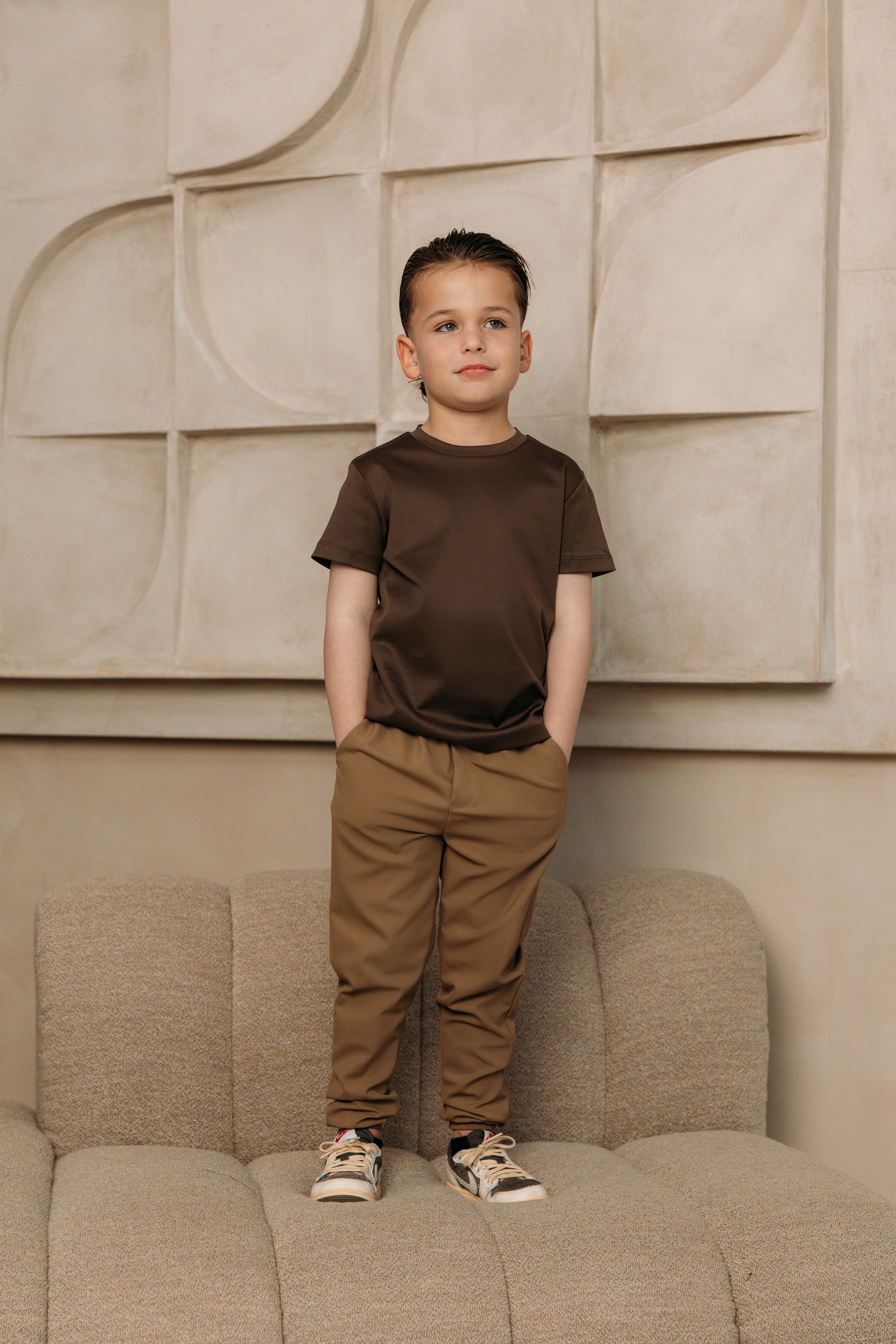 Double Mercerized Glans T-shirt - Coffee