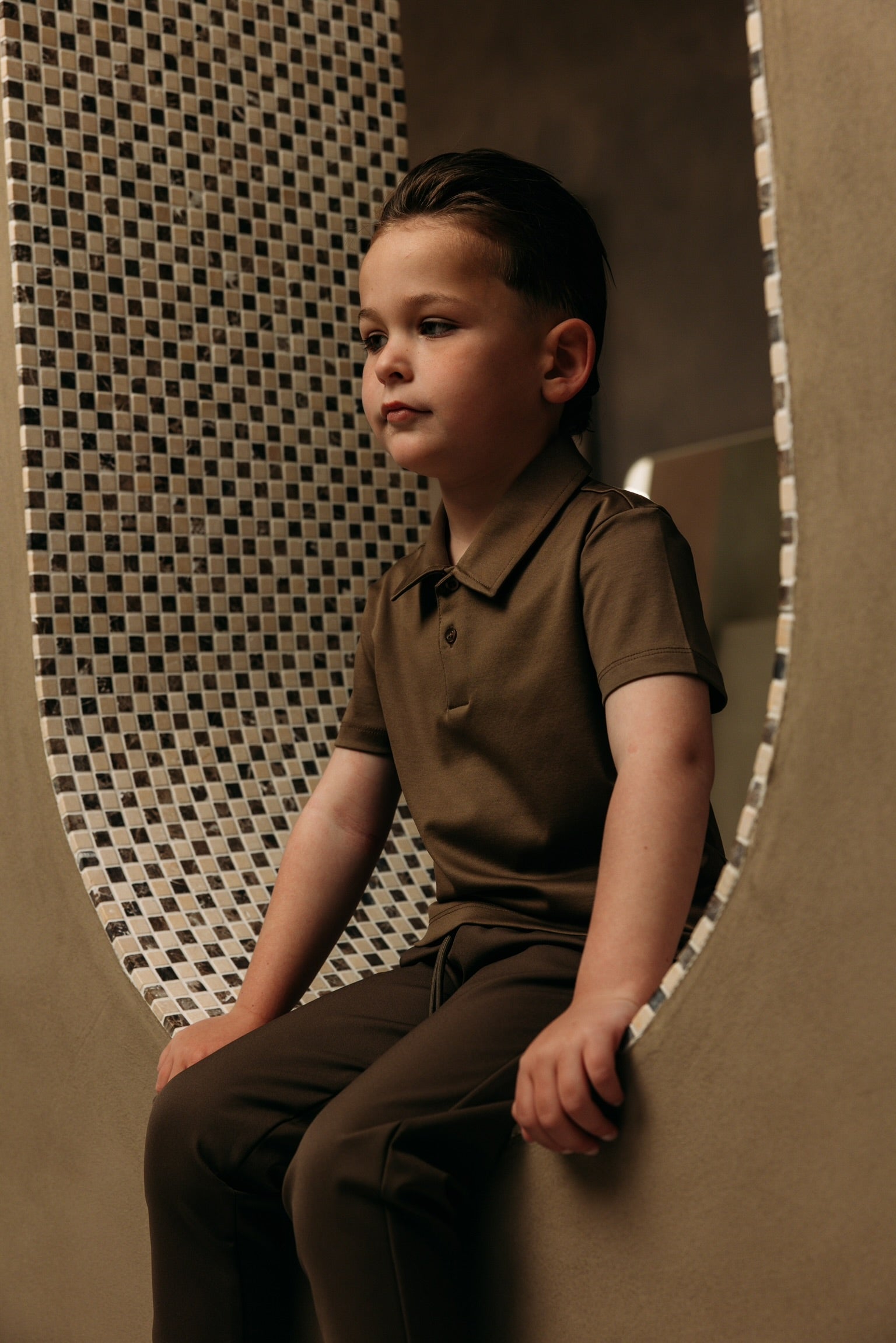 Mercerized Glans Polo - Desert Brown