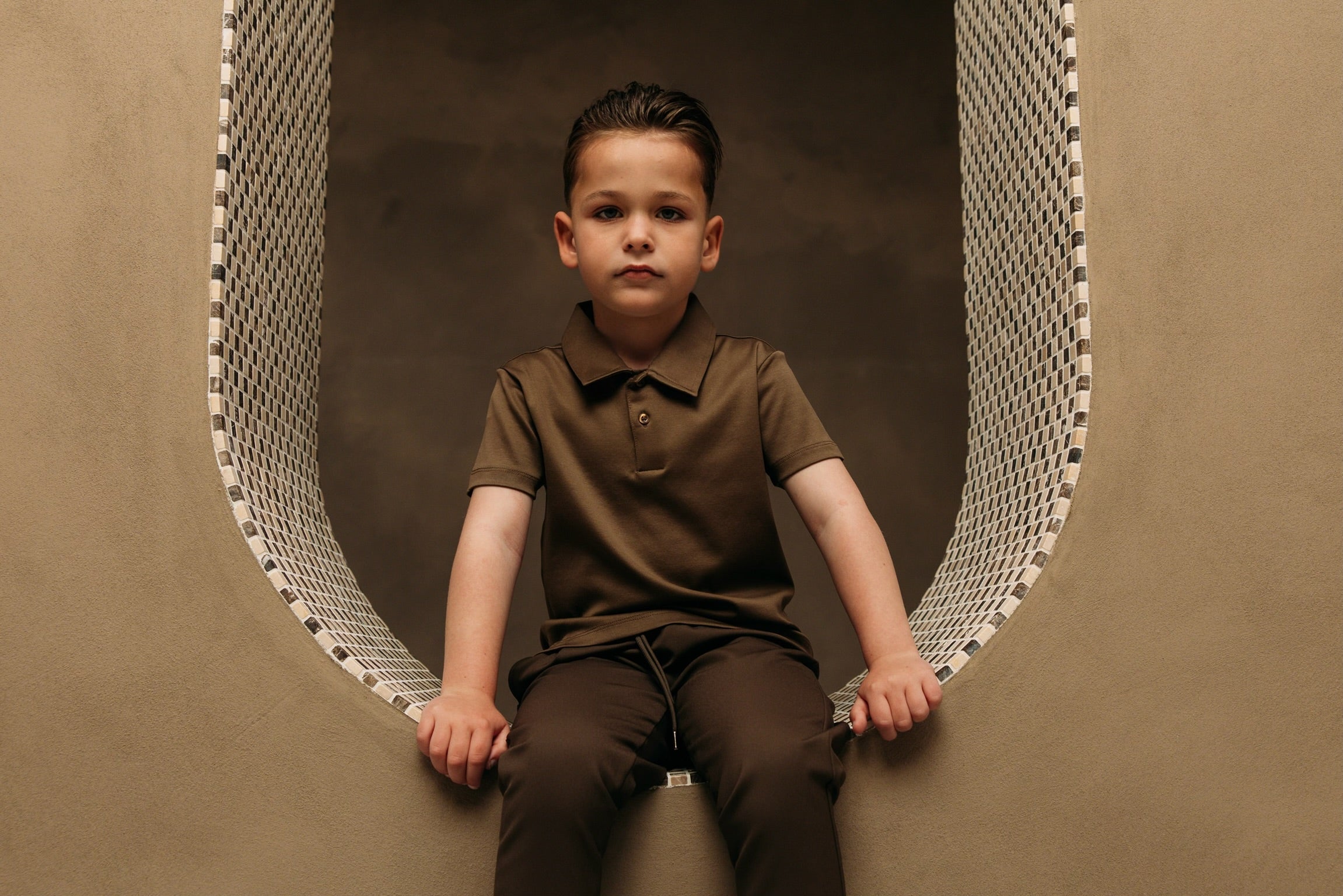 Mercerized Glans Polo - Desert Brown