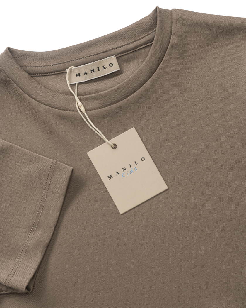 Double Mercerized Glans T-shirt - Taupe
