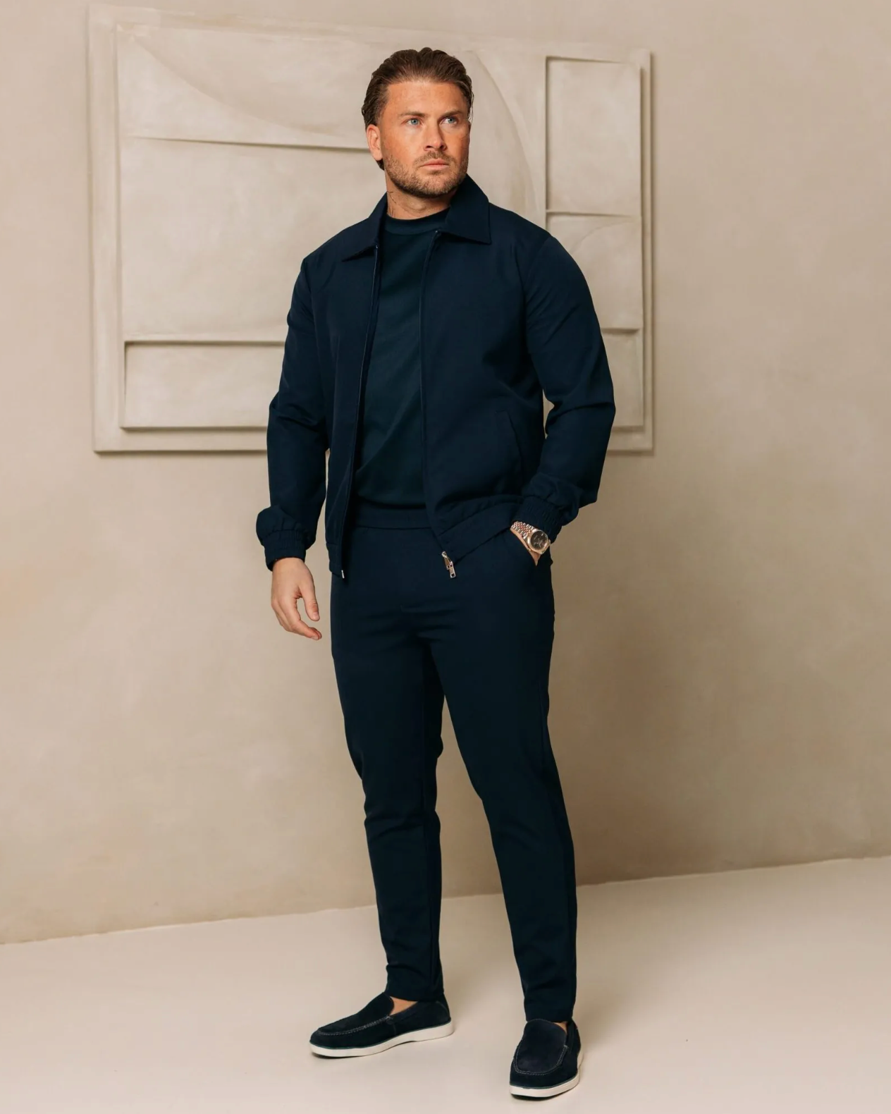 Heren - Premium Tech Suit - Navy