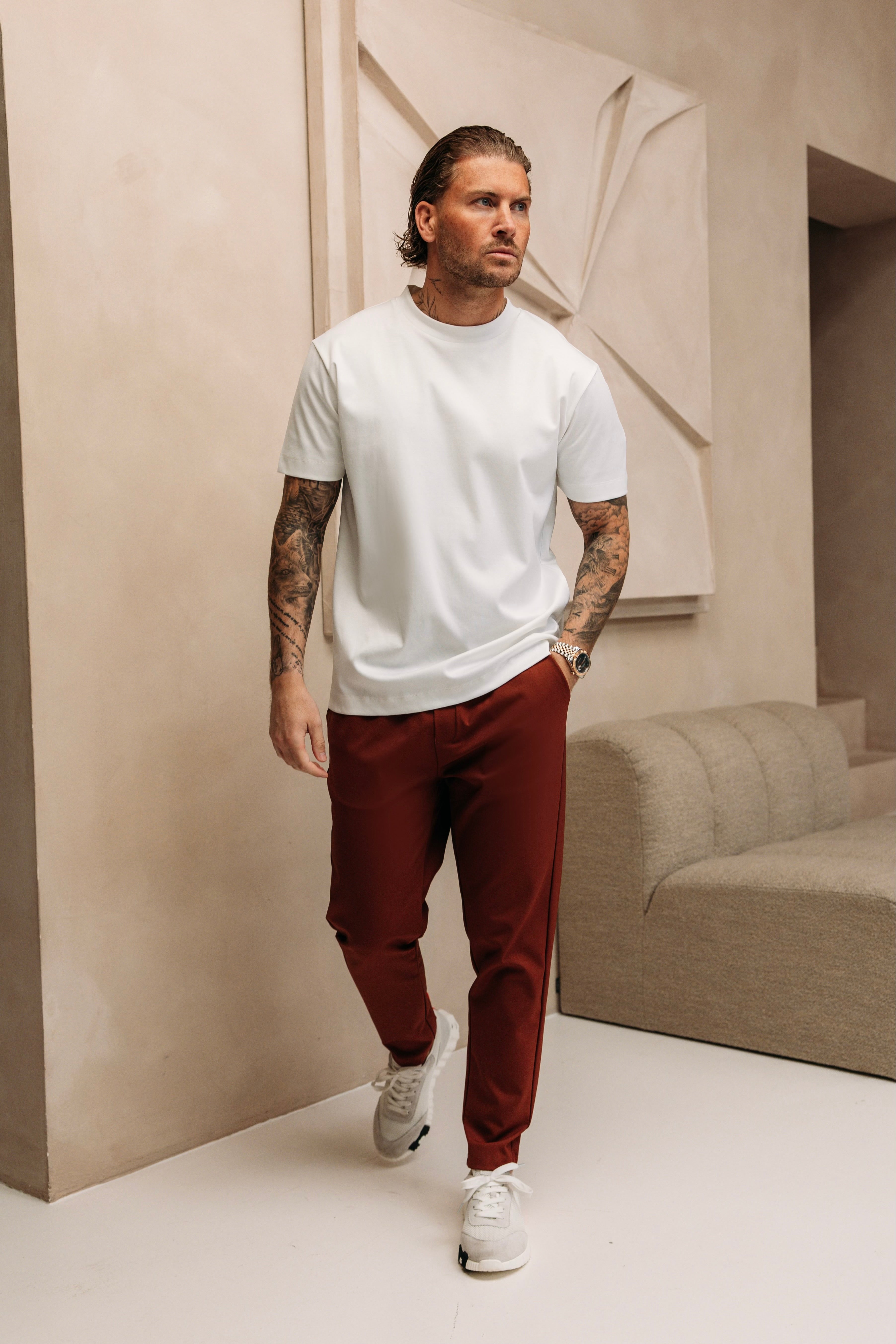 Heren - Double Mercerized T-shirt - White