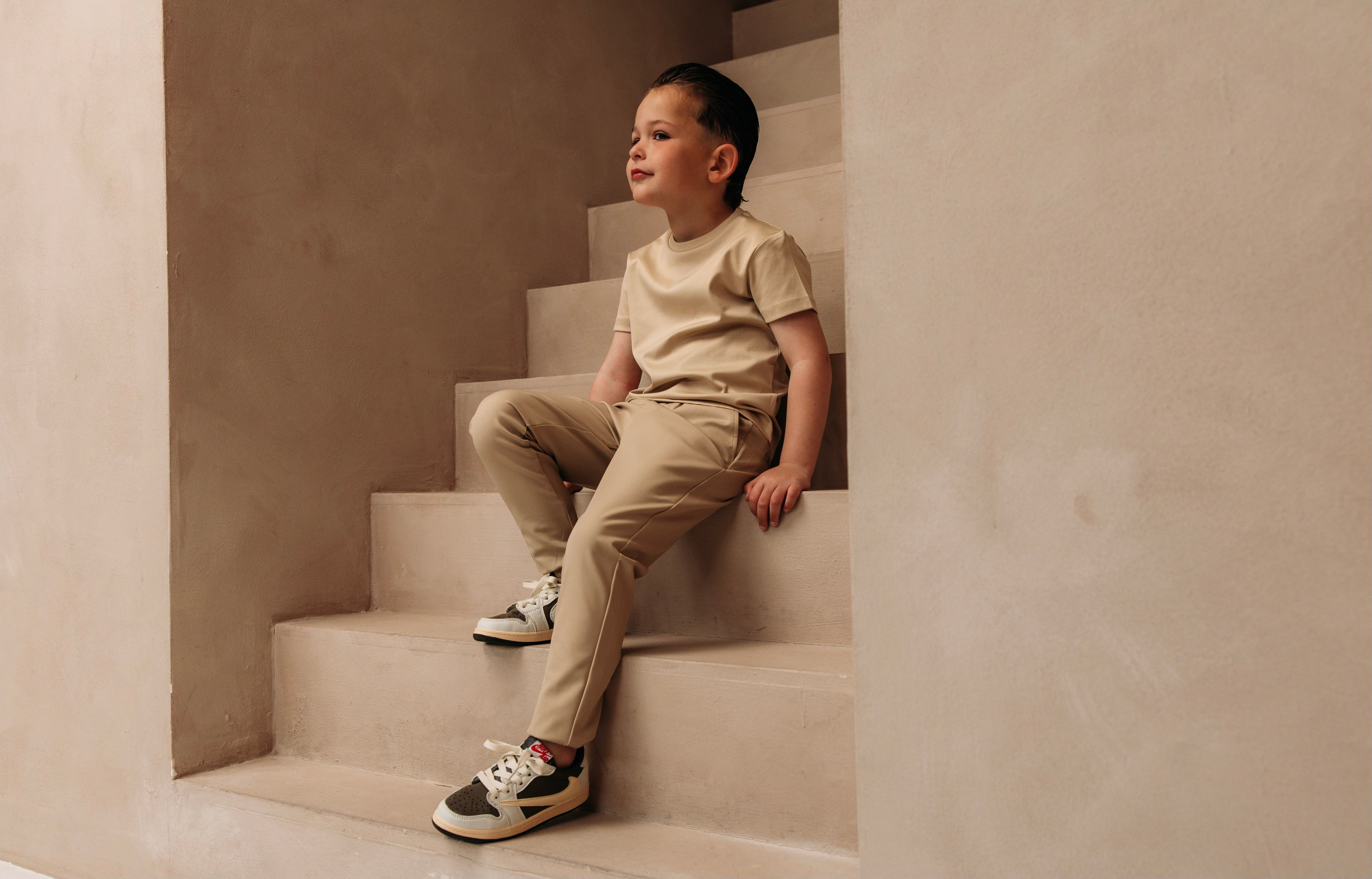 Double Mercerized Glans T-shirt - Beige