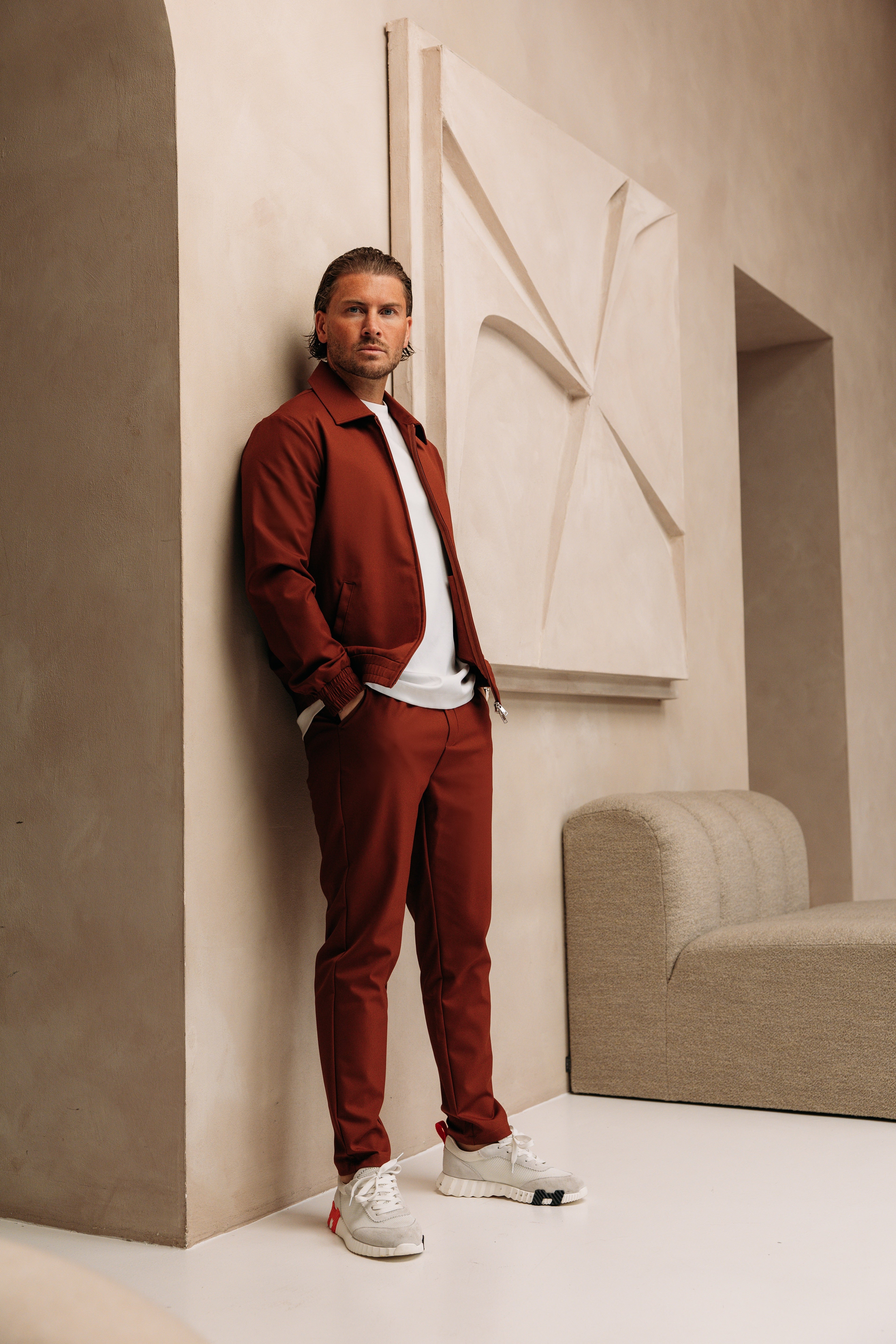 Heren - Premium Tech Suit - Rusty Brown