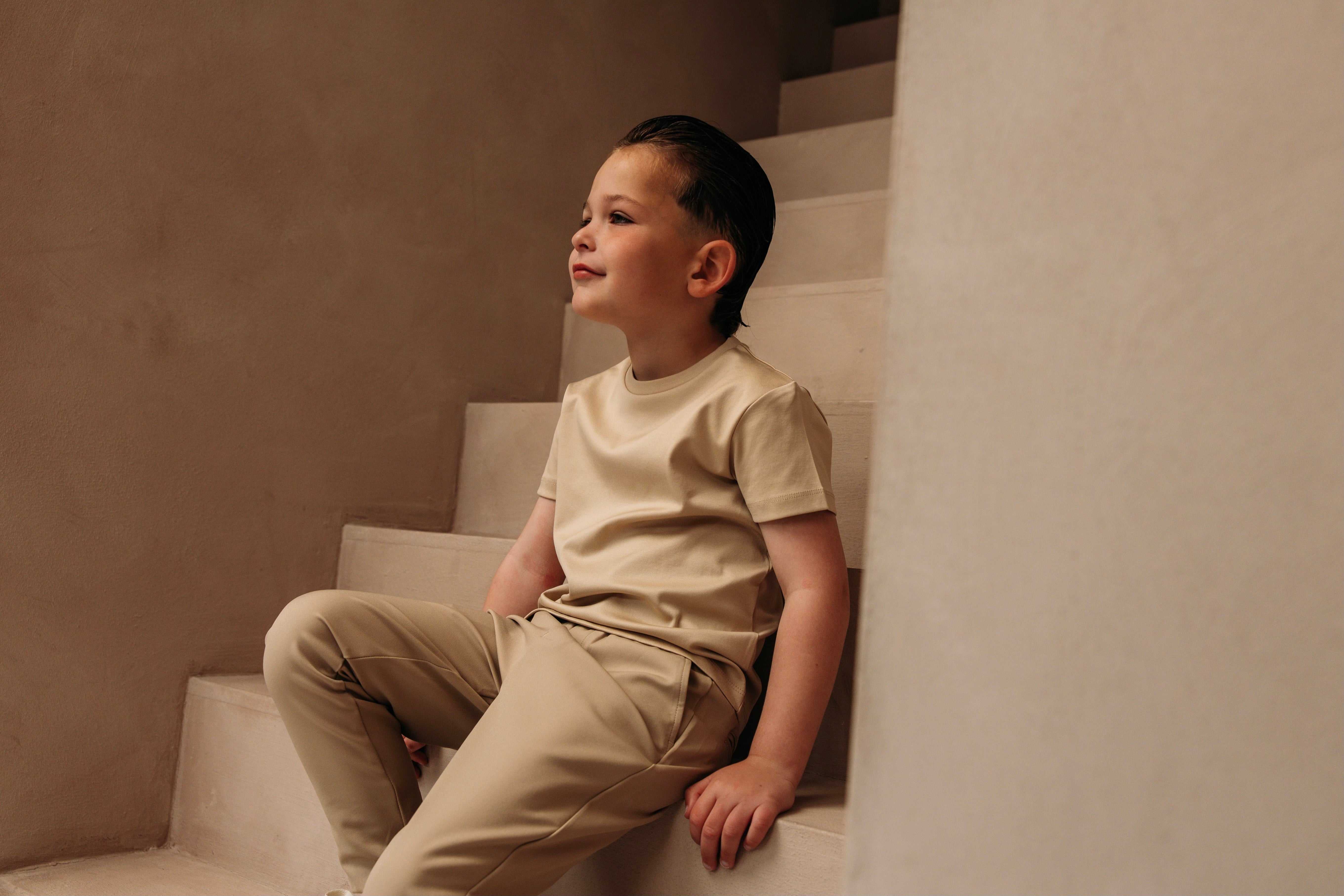 Double Mercerized Glans T-shirt - Beige