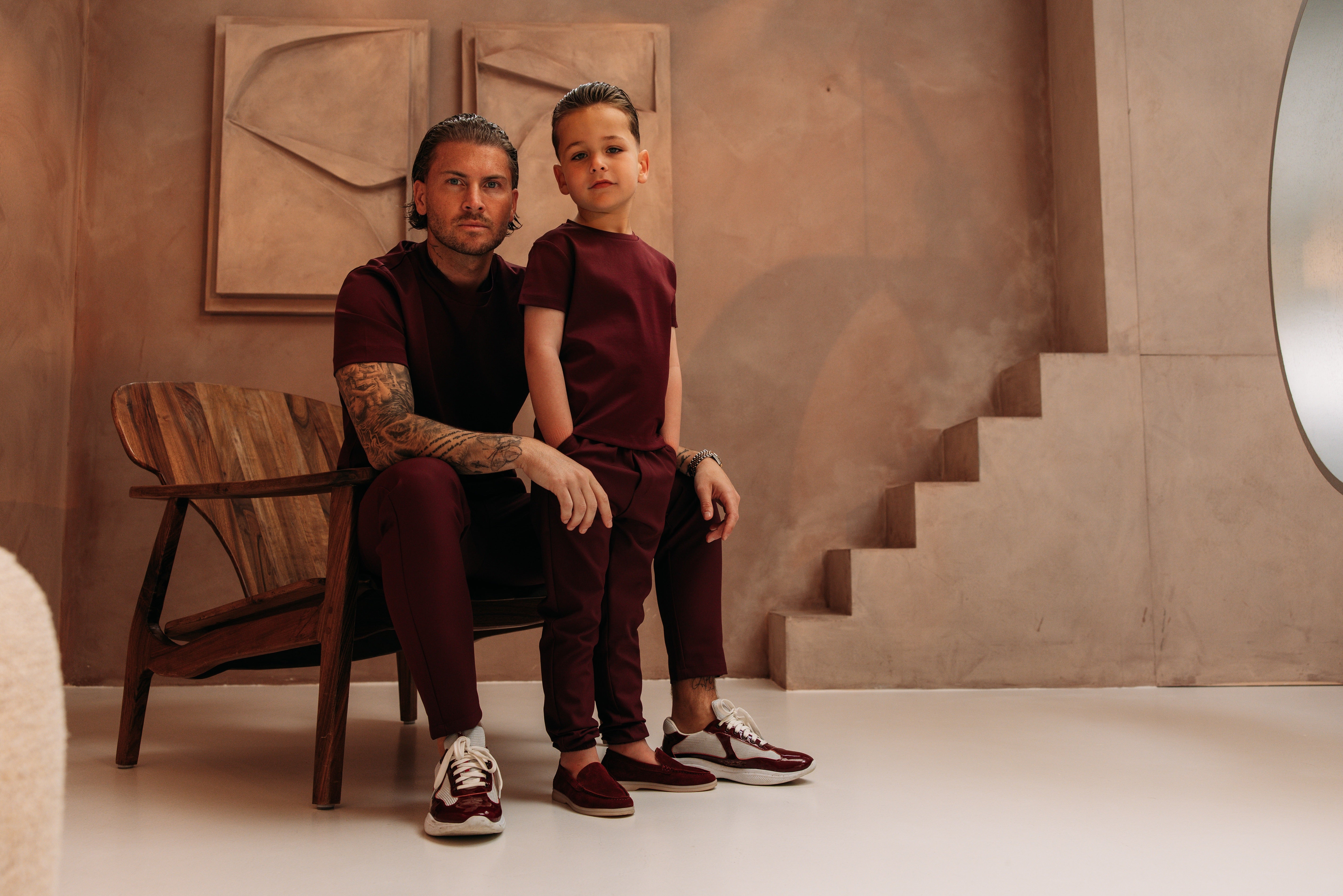 Double Mercerized Glans T-shirt - Burgundy