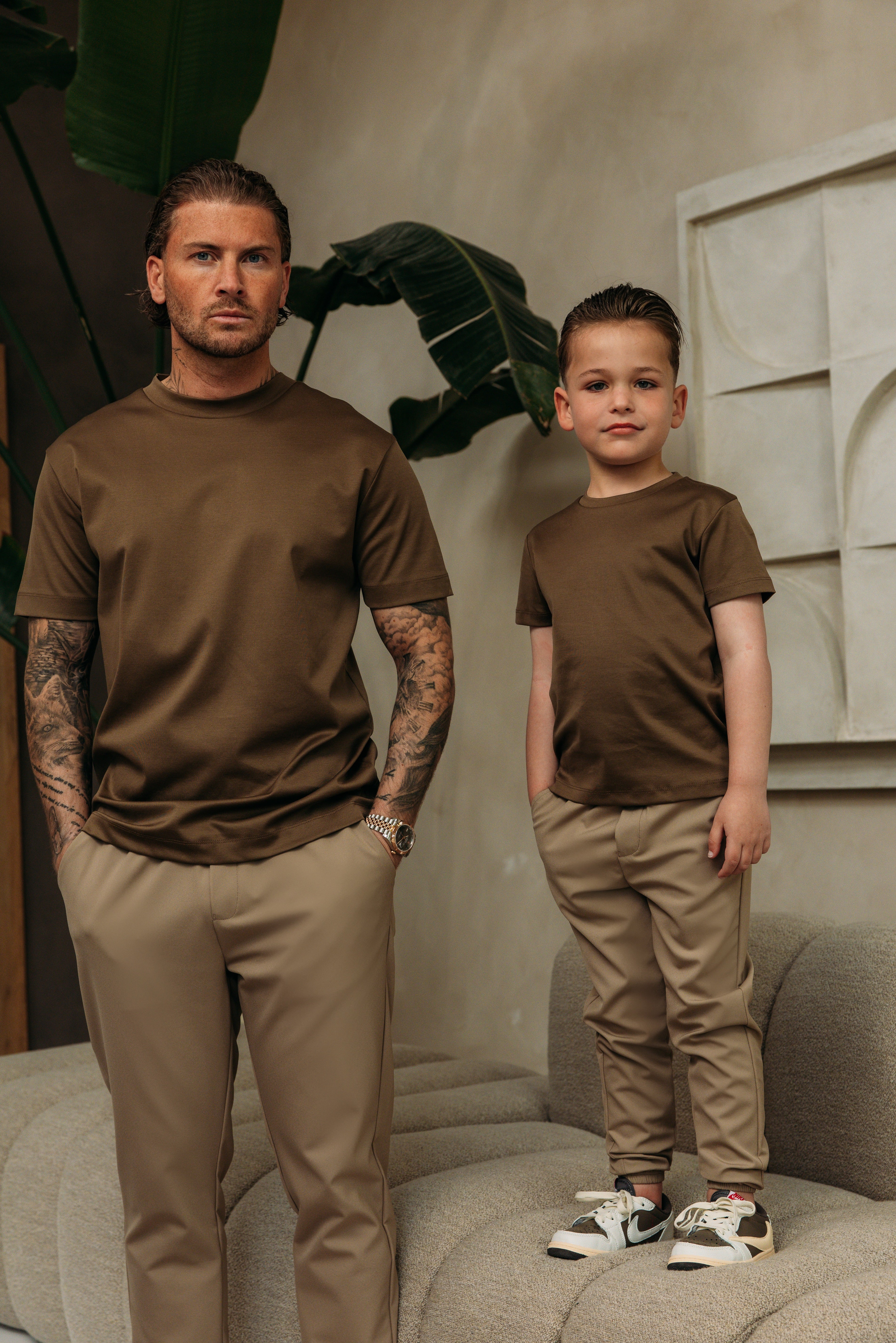 Double Mercerized Glans T-shirt - Desert Brown