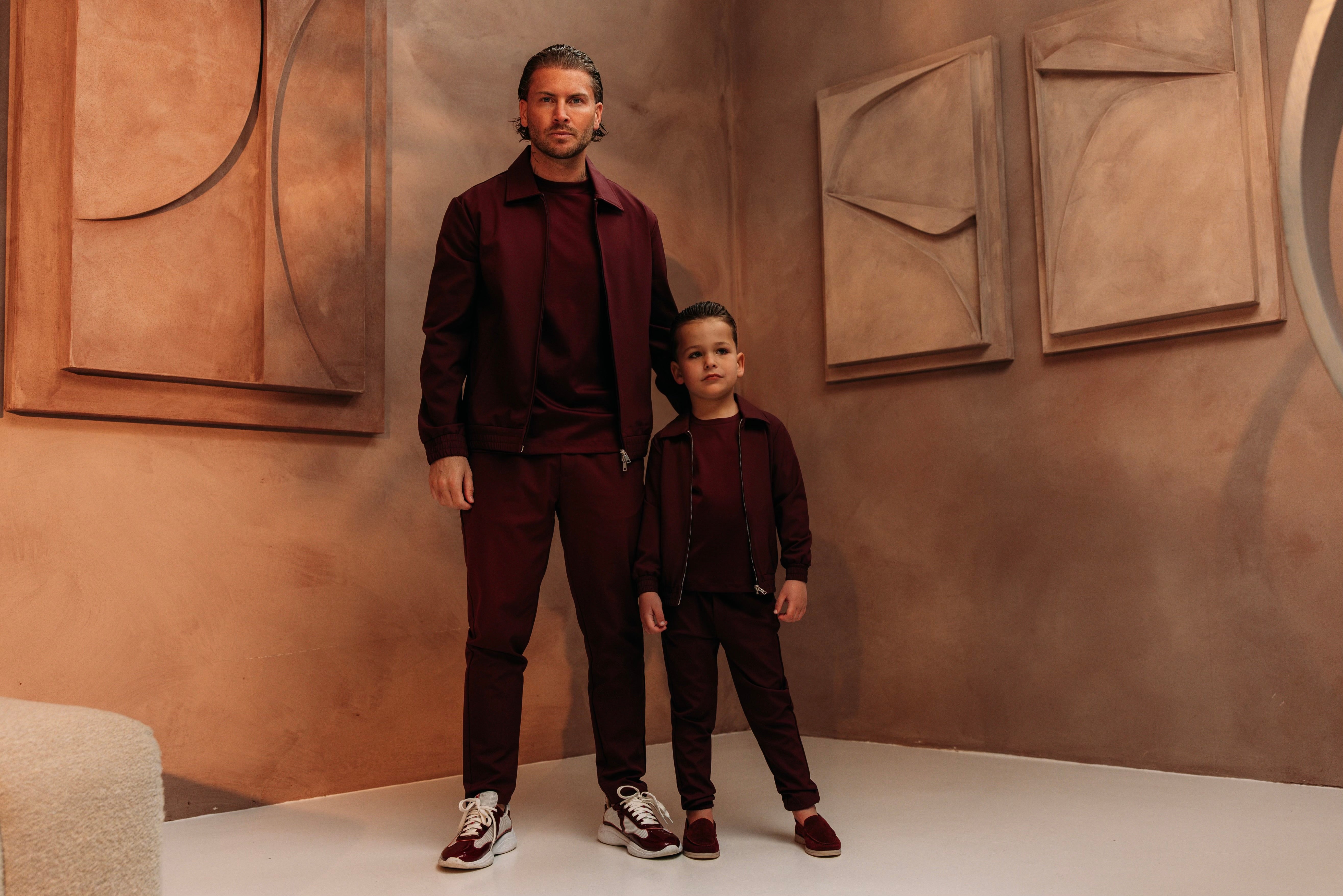 Heren - Premium Tech Suit - Burgundy