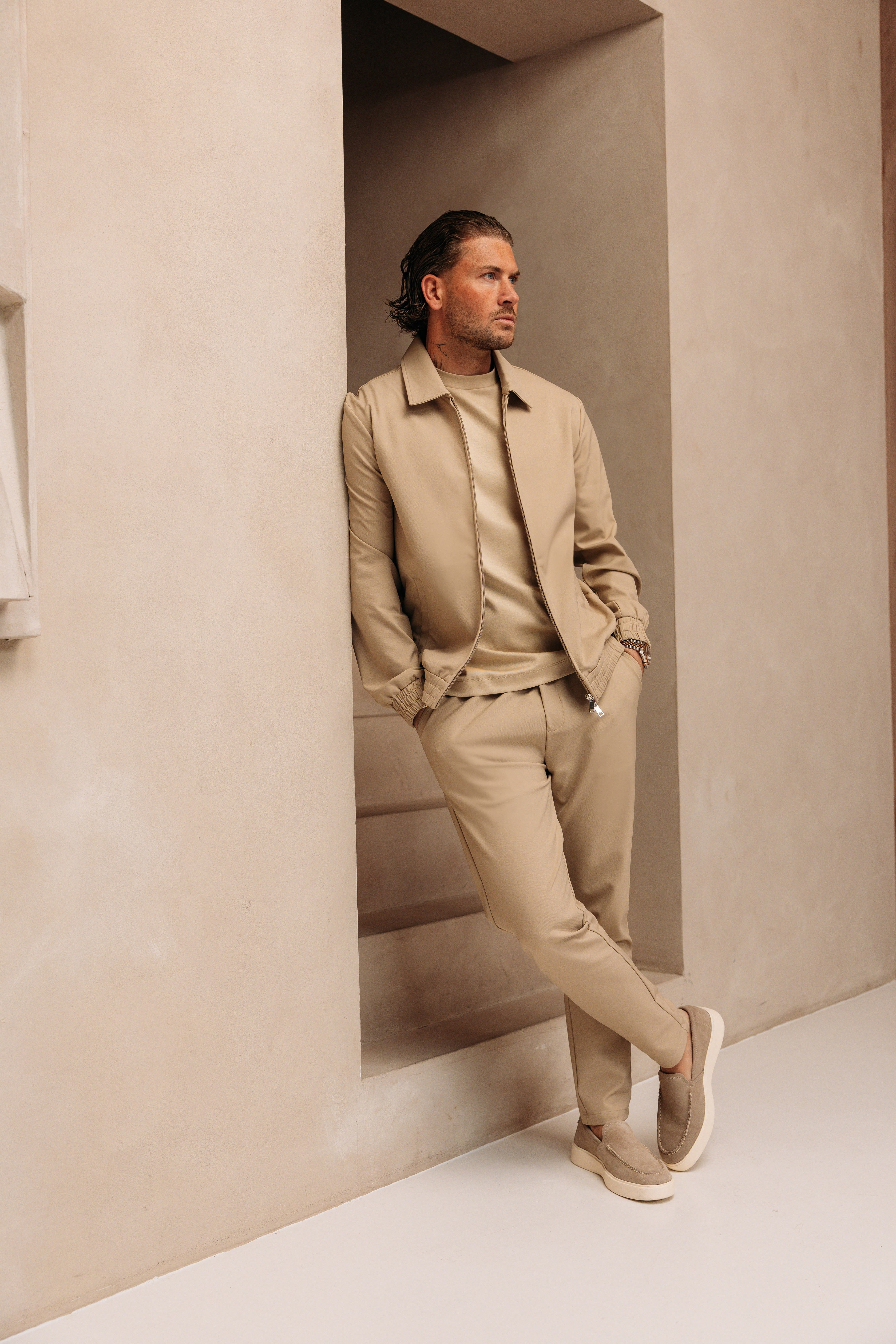 Heren - Premium Tech Suit - Beige