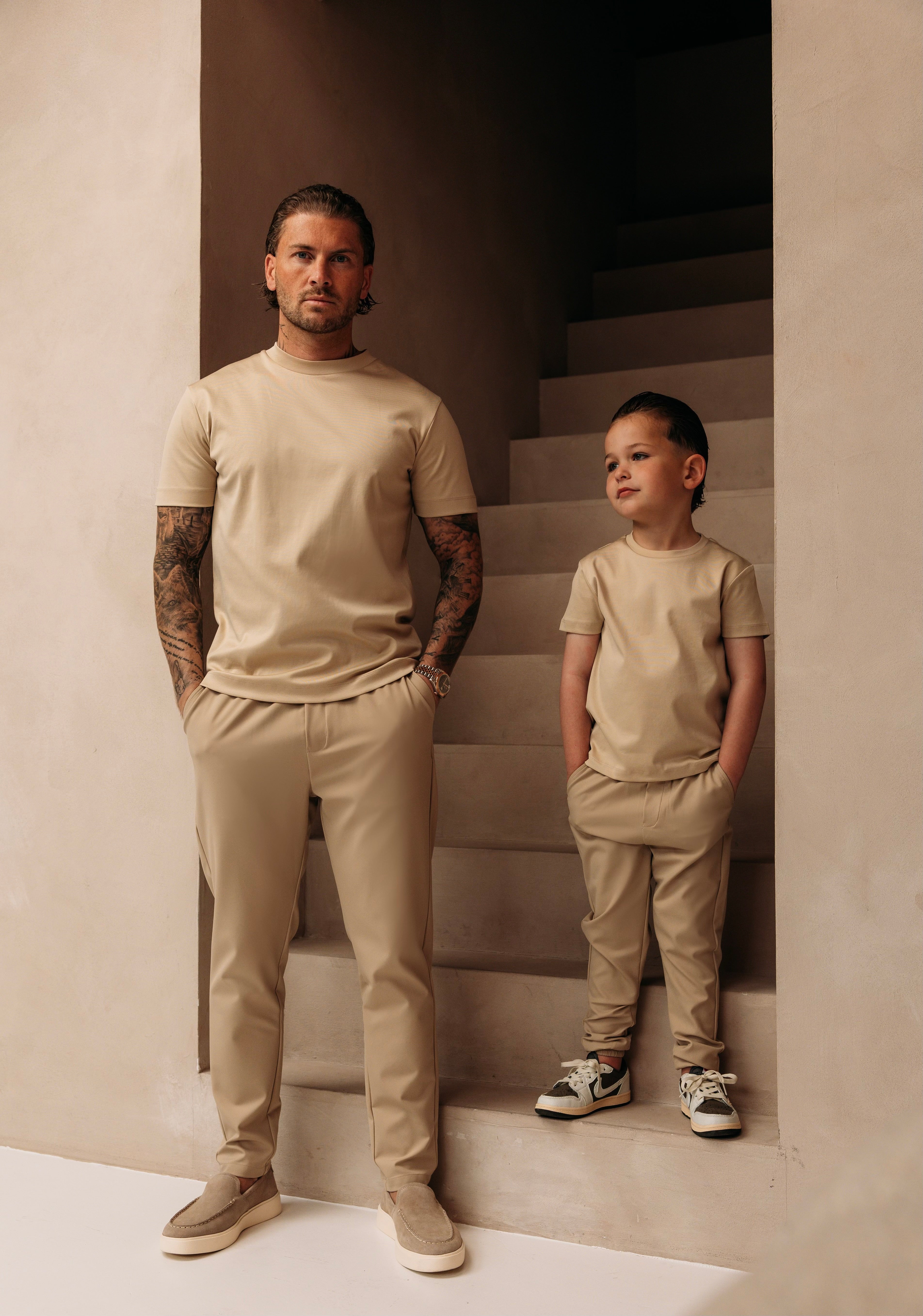Heren - Double Mercerized T-shirt - Beige