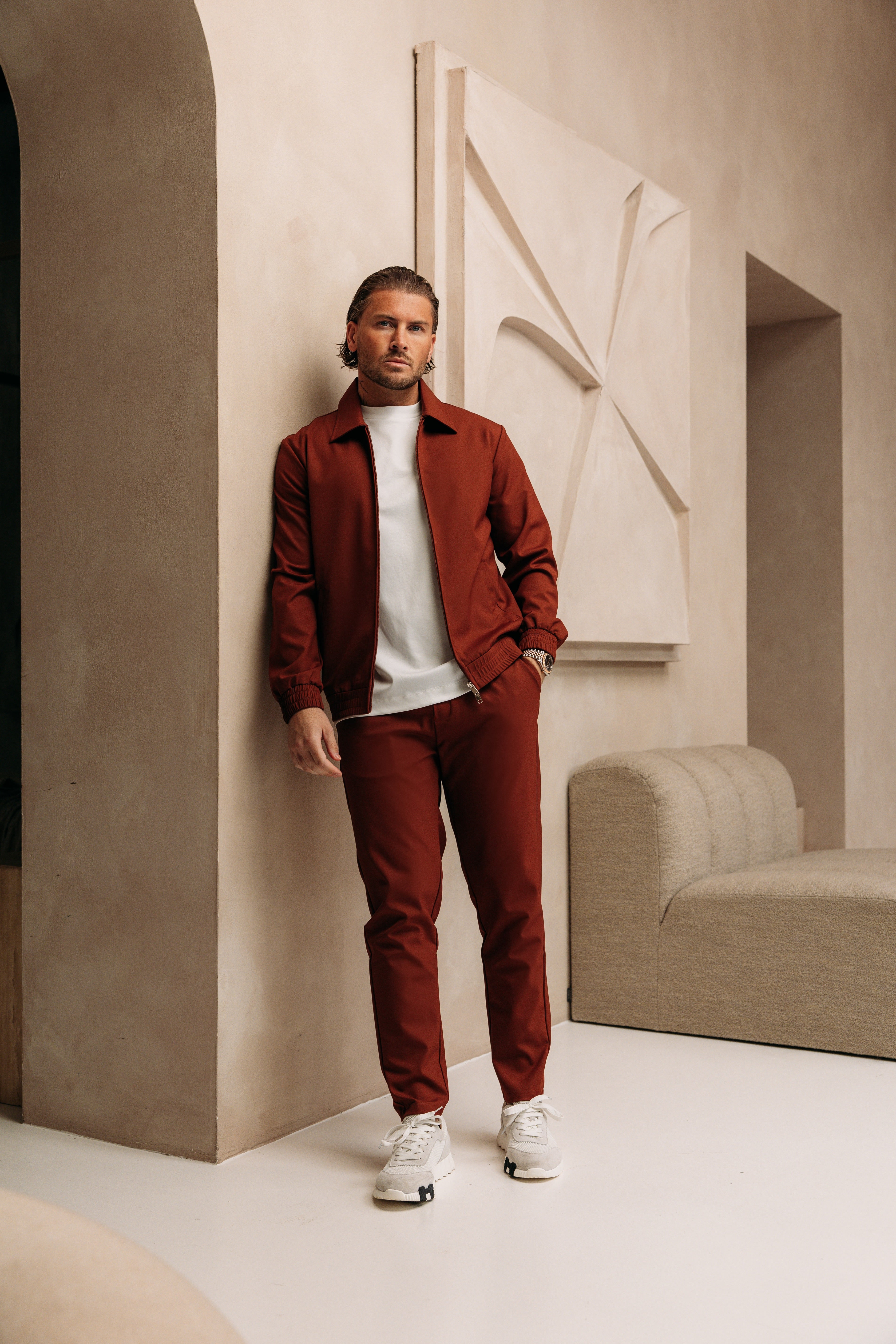 Heren - Premium Tech Suit - Rusty Brown
