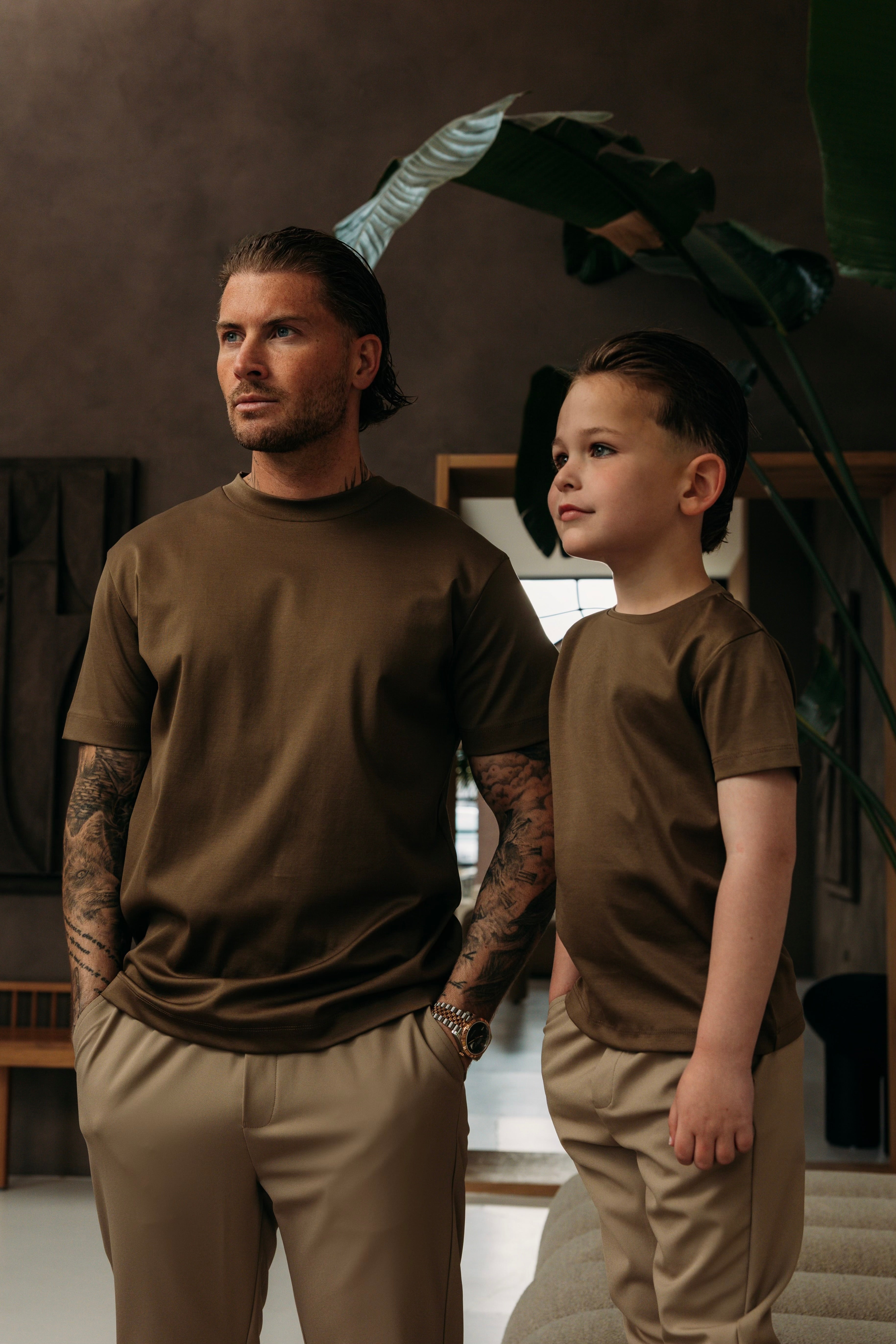 Double Mercerized Glans T-shirt - Desert Brown