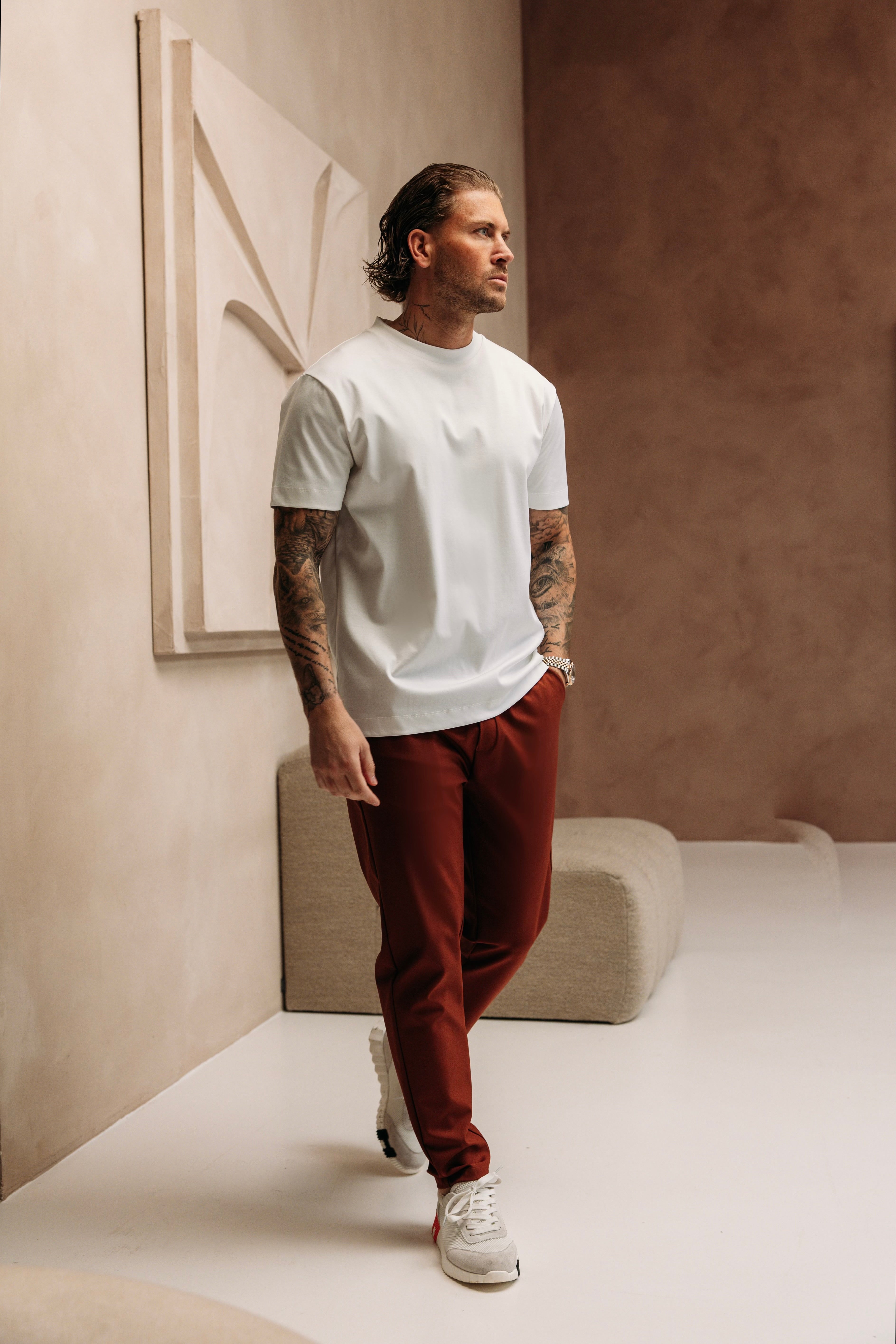 Heren - Double Mercerized T-shirt - White