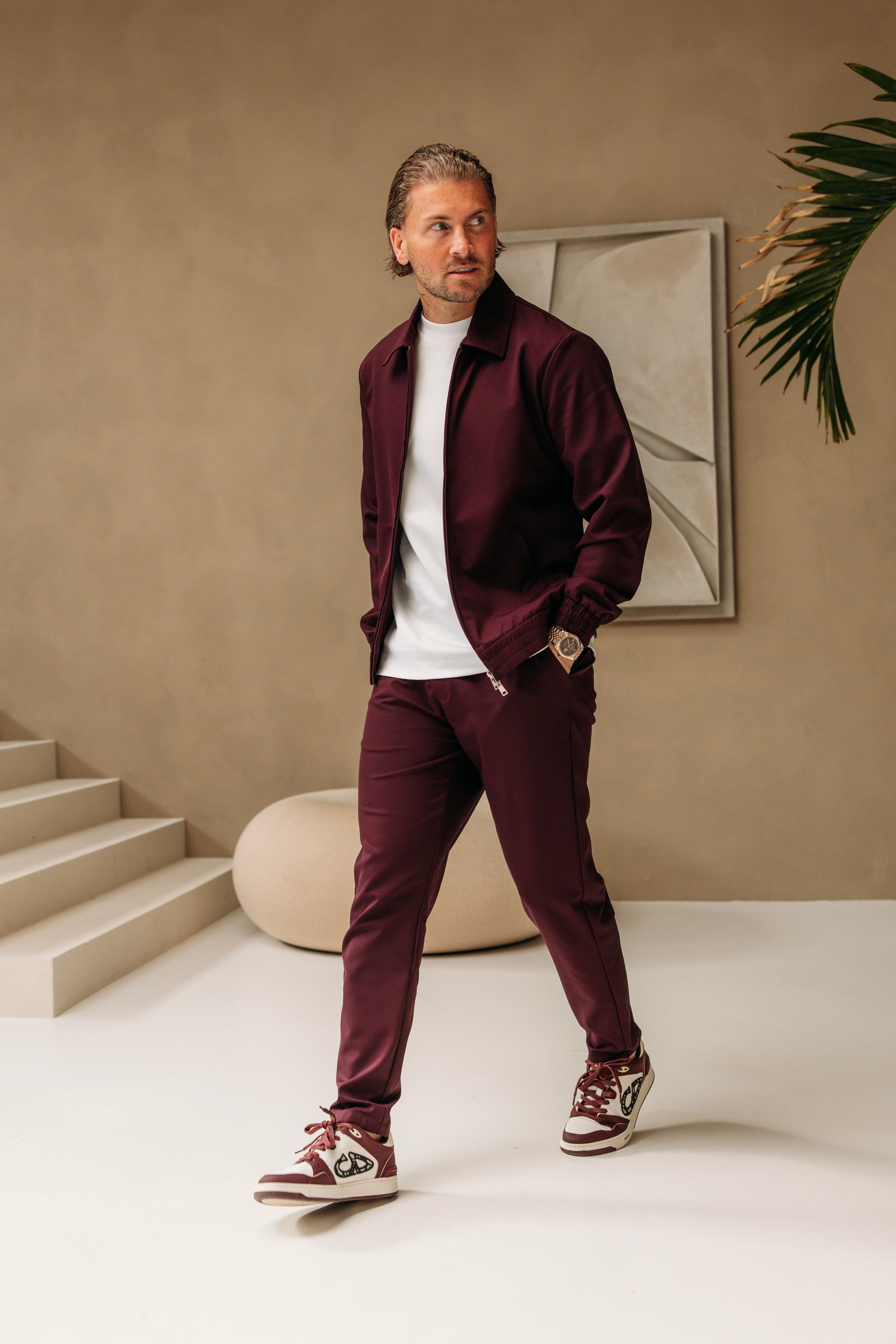 Heren - Premium Tech Suit - Aubergine