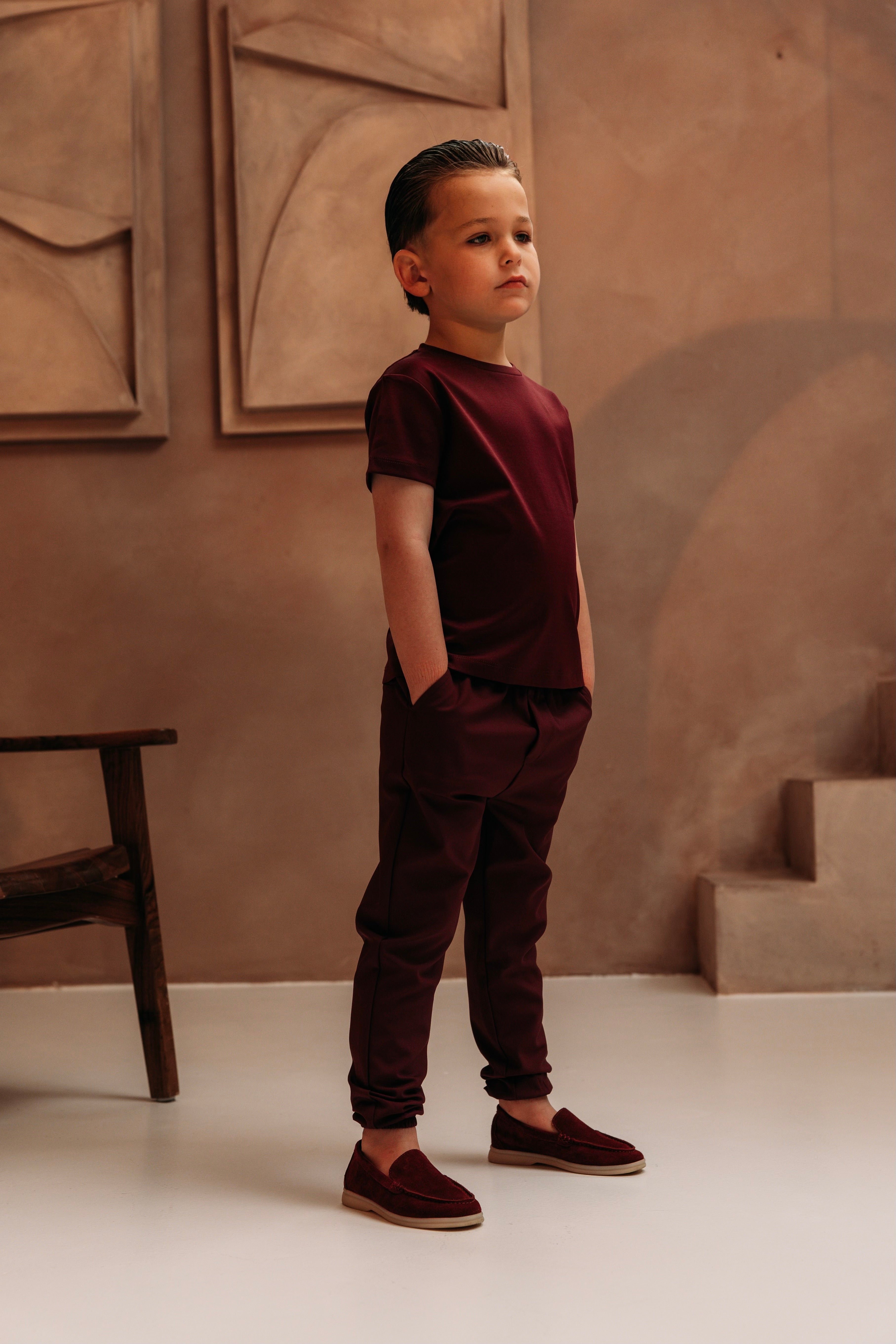 Double Mercerized Glans T-shirt - Burgundy