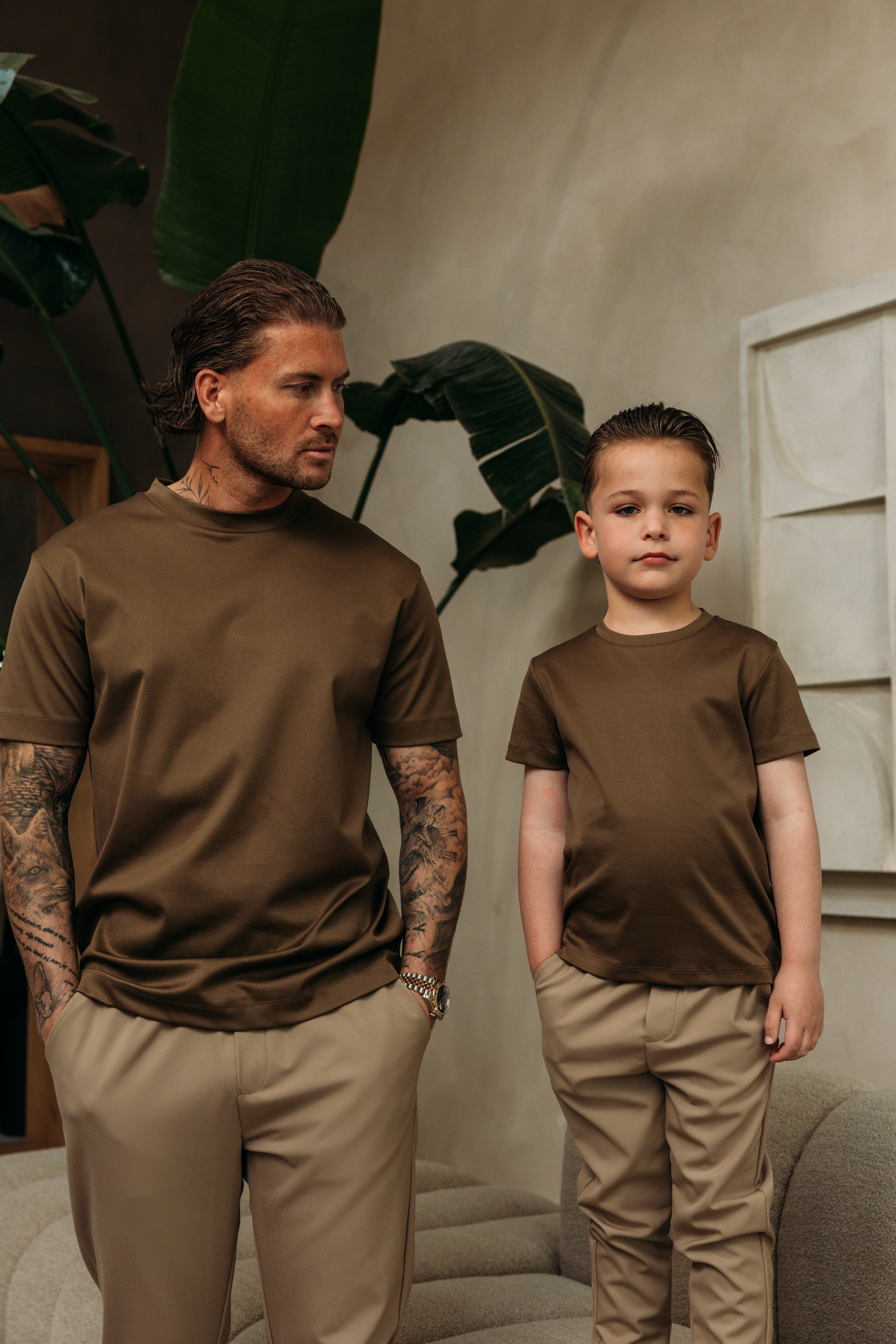 Double Mercerized Glans T-shirt - Desert Brown