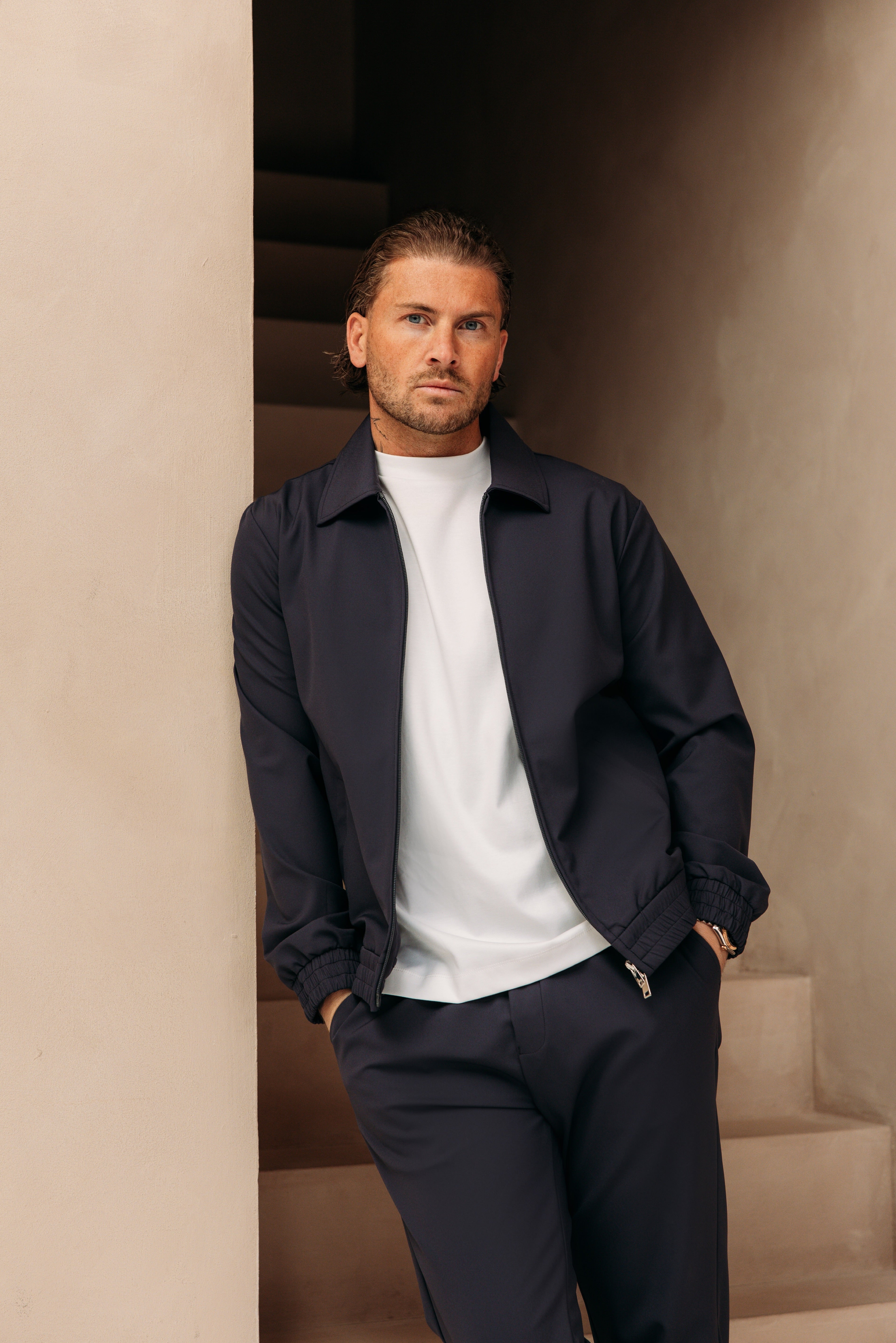 Heren - Premium Tech Suit - Stone
