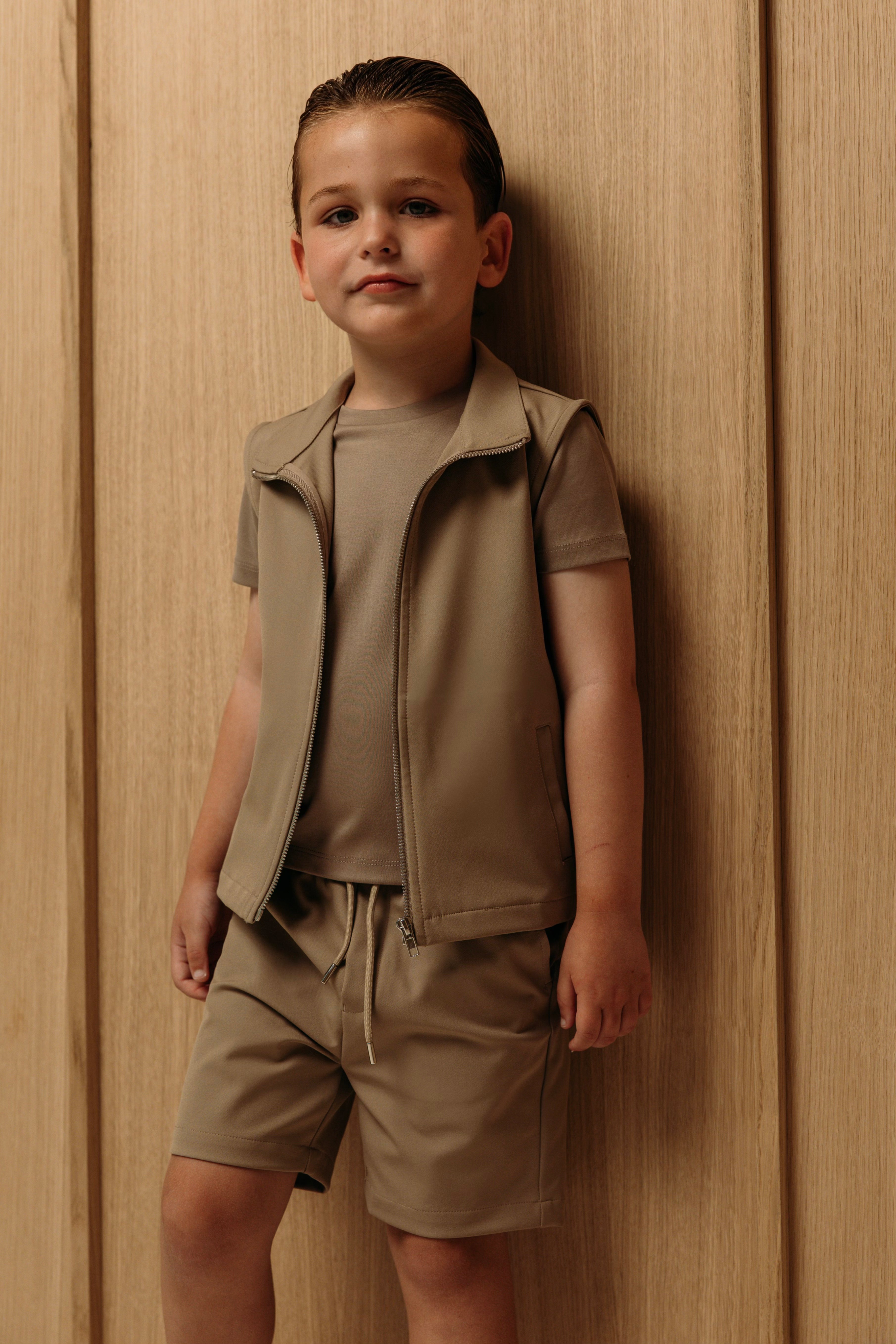 Summer Gilet Tech Set – Taupe