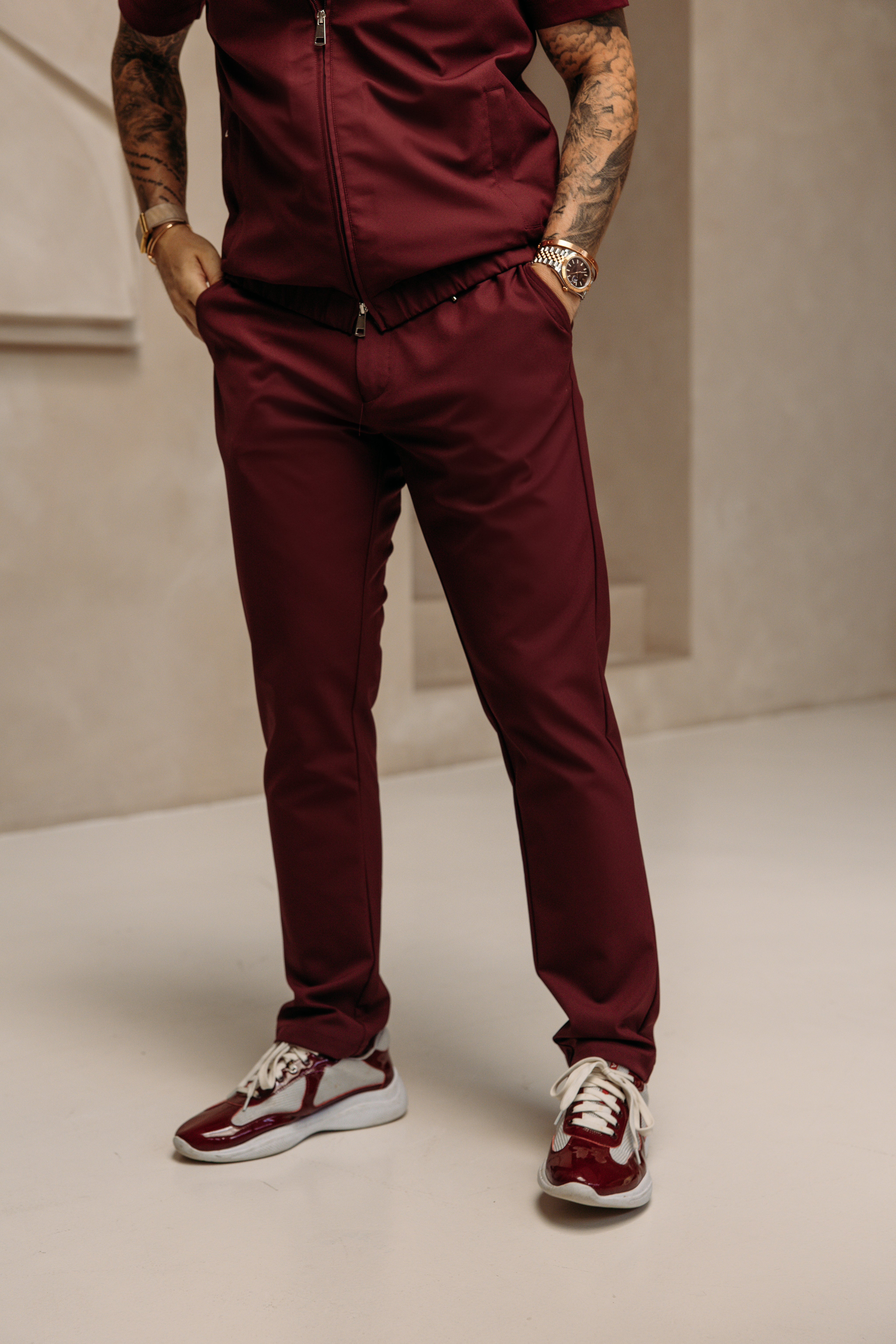 Heren - Smart Tech Pants - Bordeaux