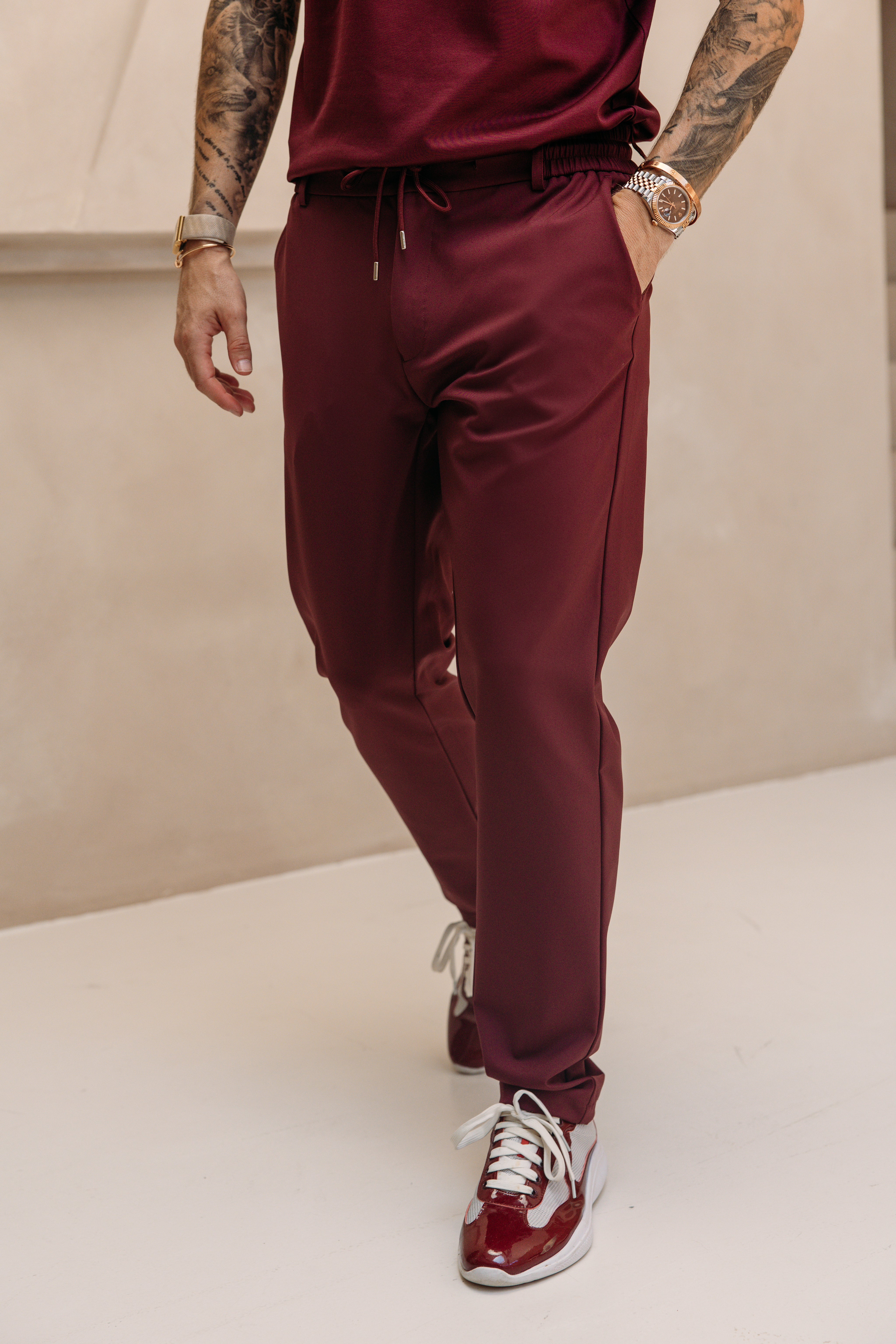 Heren - Smart Tech Pants - Bordeaux